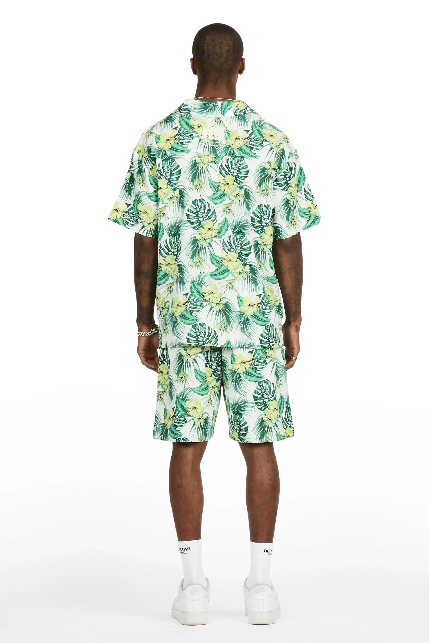 Puka Green Button Down Shirt/Short Set