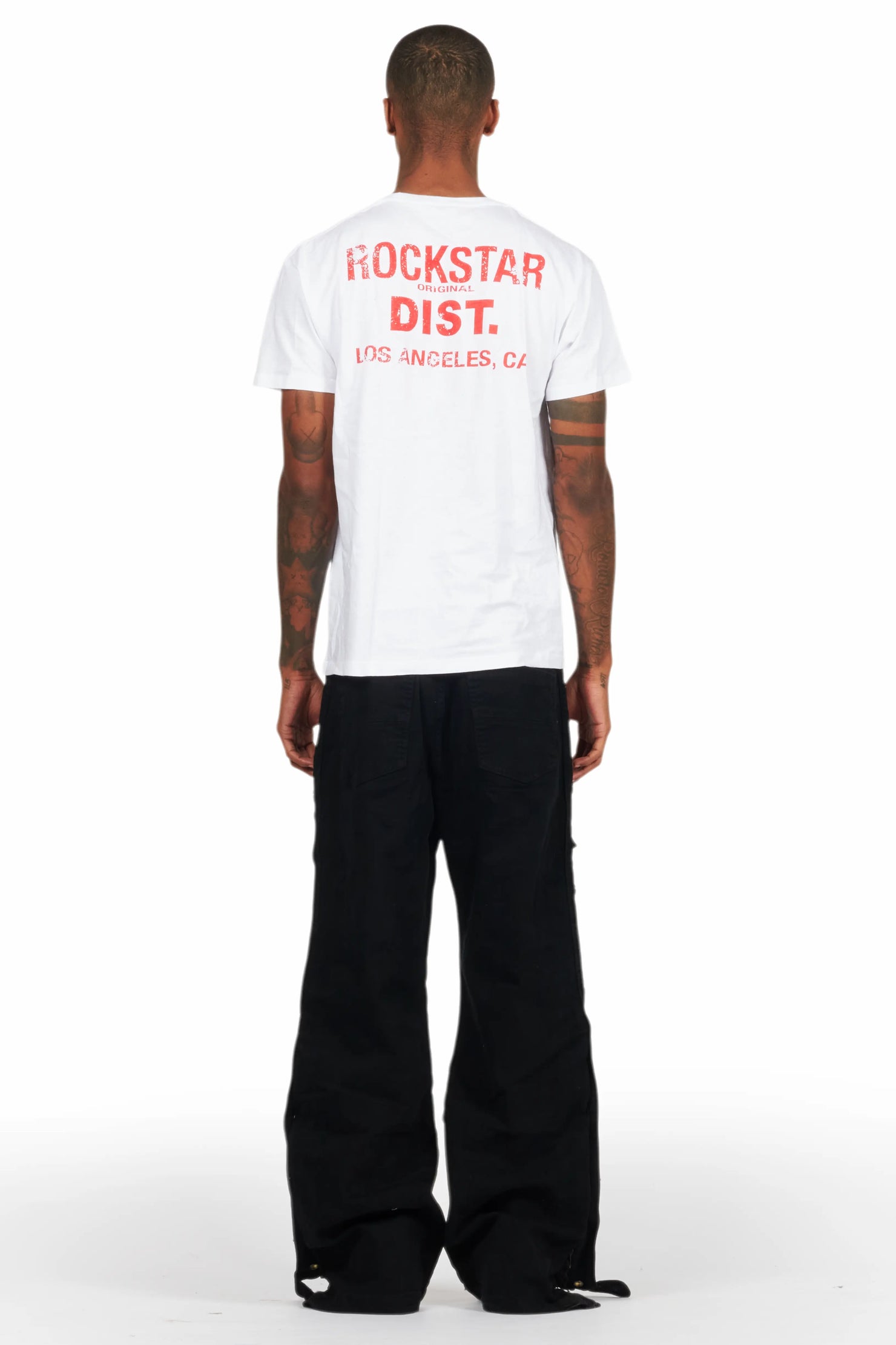 Yuri Black Stacked Cargo Flare Jean