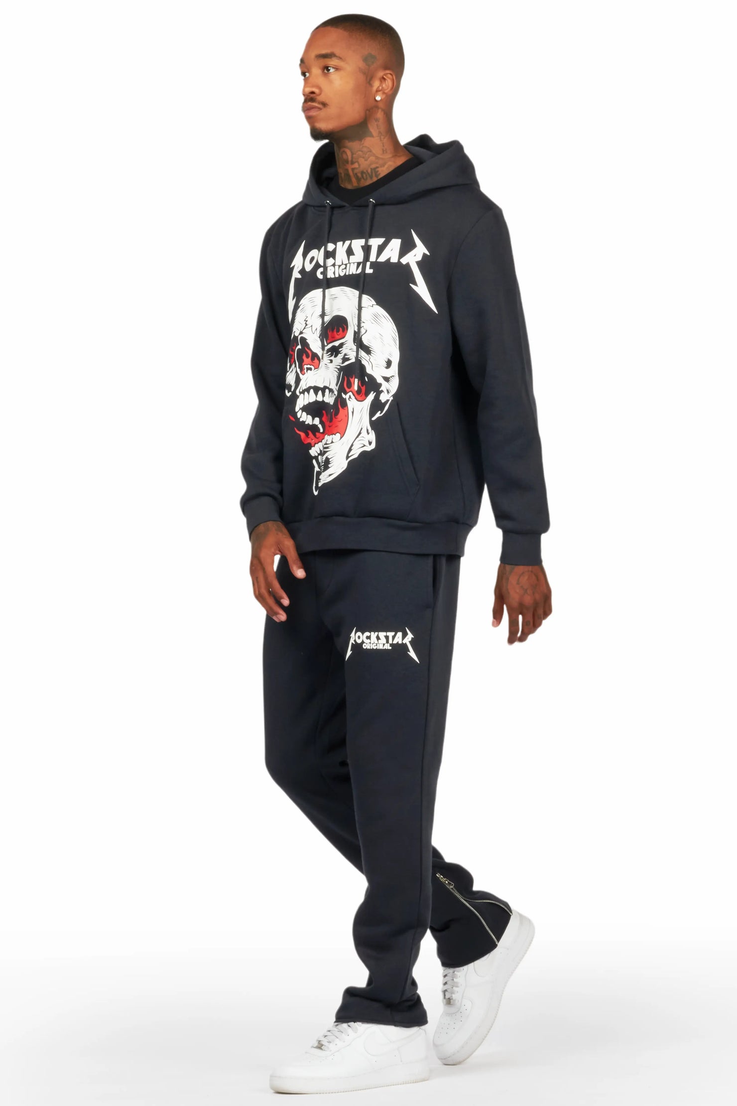 Wayan Charcoal Graphic Hoodie Track Set