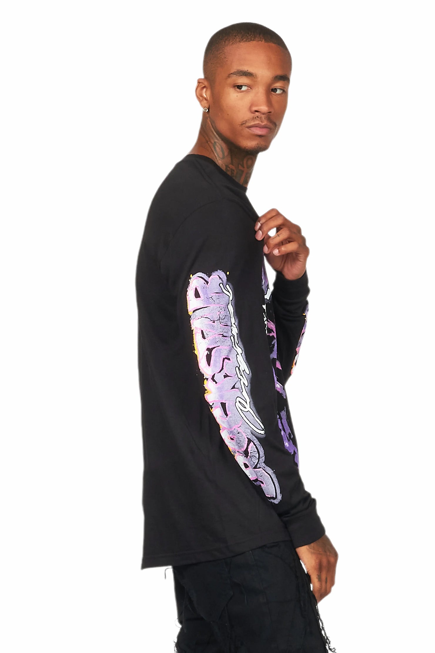 Yamal Black Long Sleeve Graphic T-Shirt