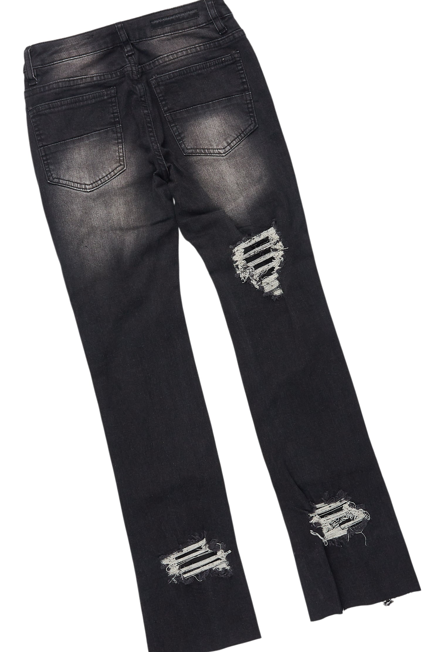 Boys Kip Vintage Black/White T-Shirt/Stacked Flare Jean Set