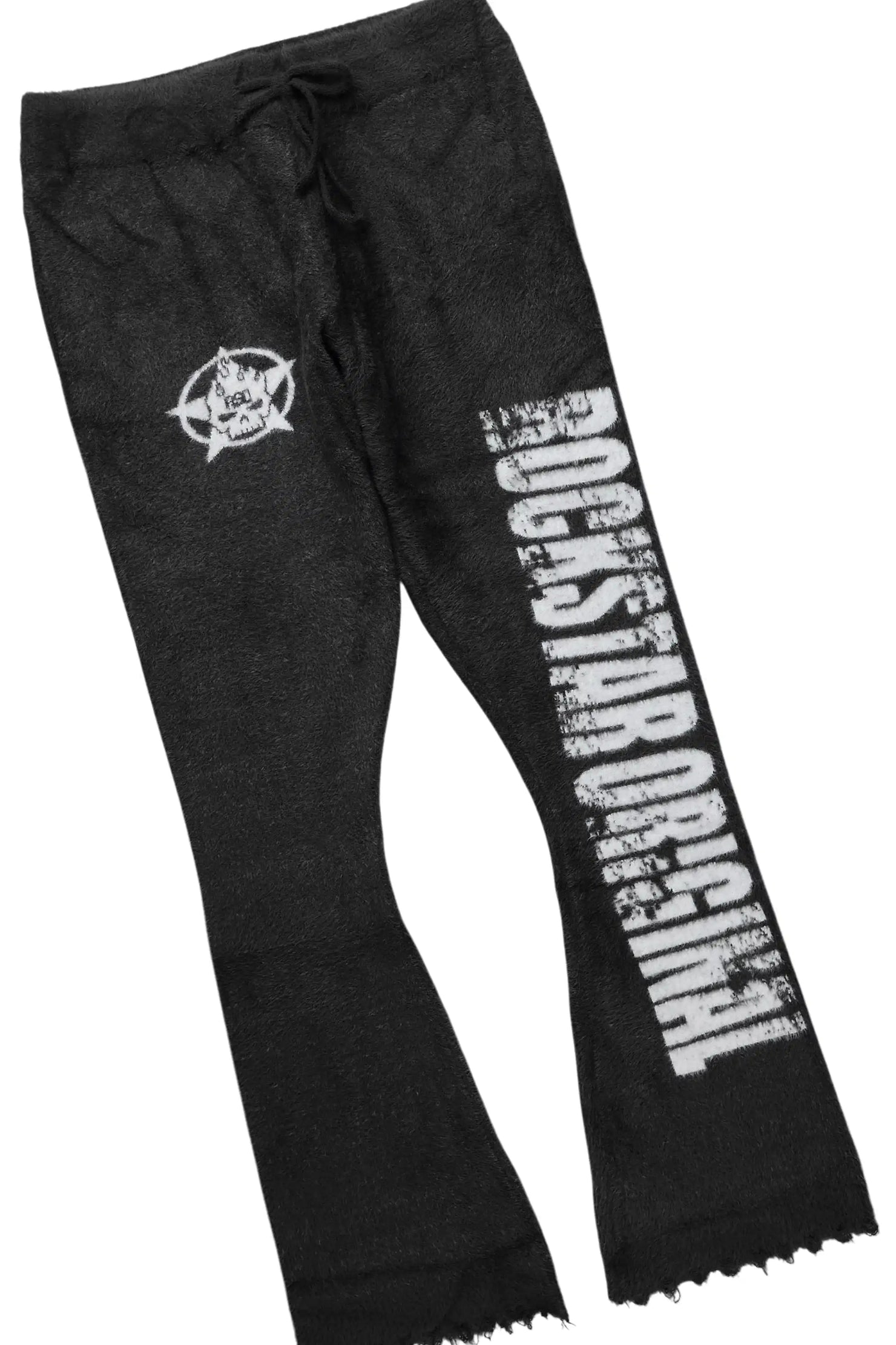 Keve White/Black T-Shirt/Knitted Mohair Flare Pant Set