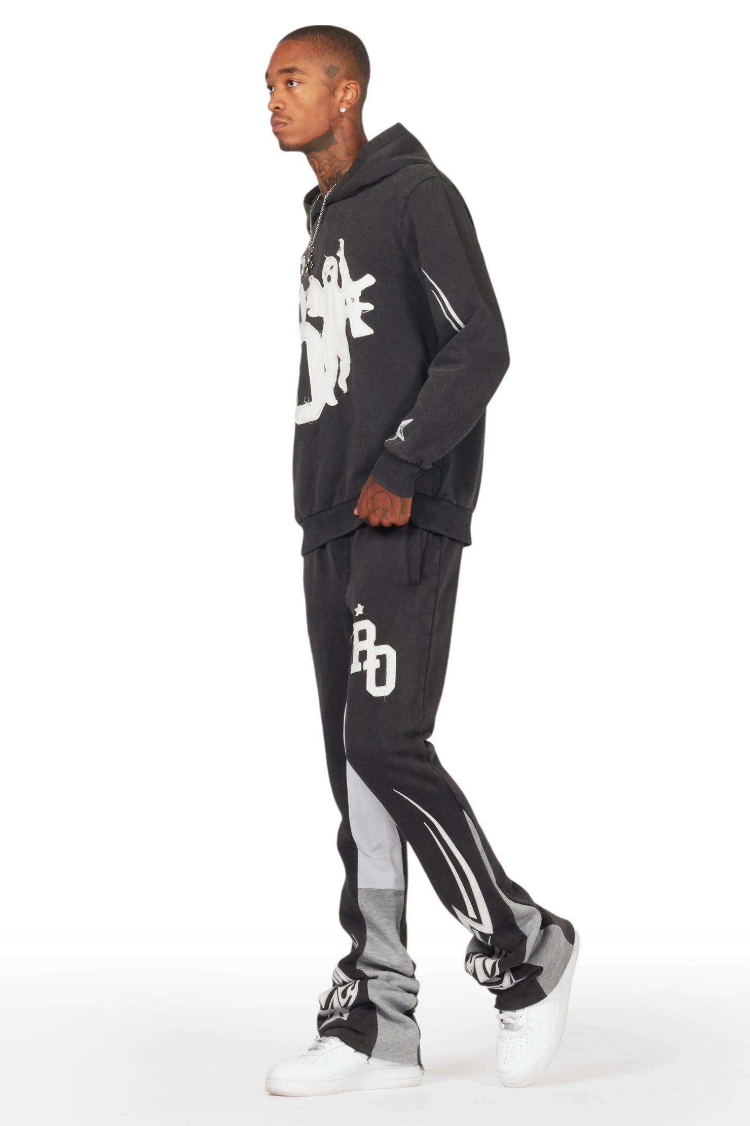 Pluton Black Patchwork Stacked Track Set