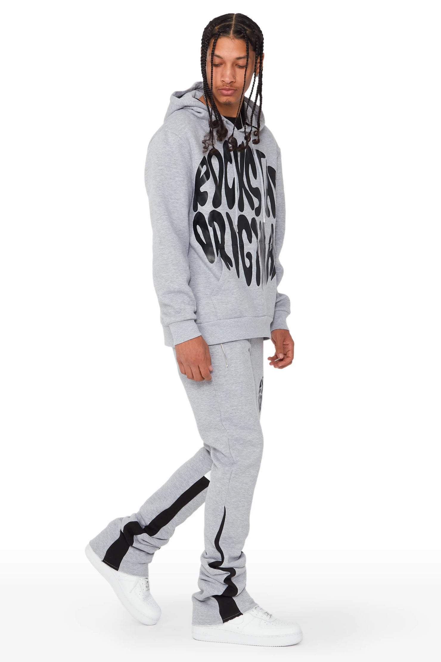 Thierry H Grey/Black Stacked Flare Track Set