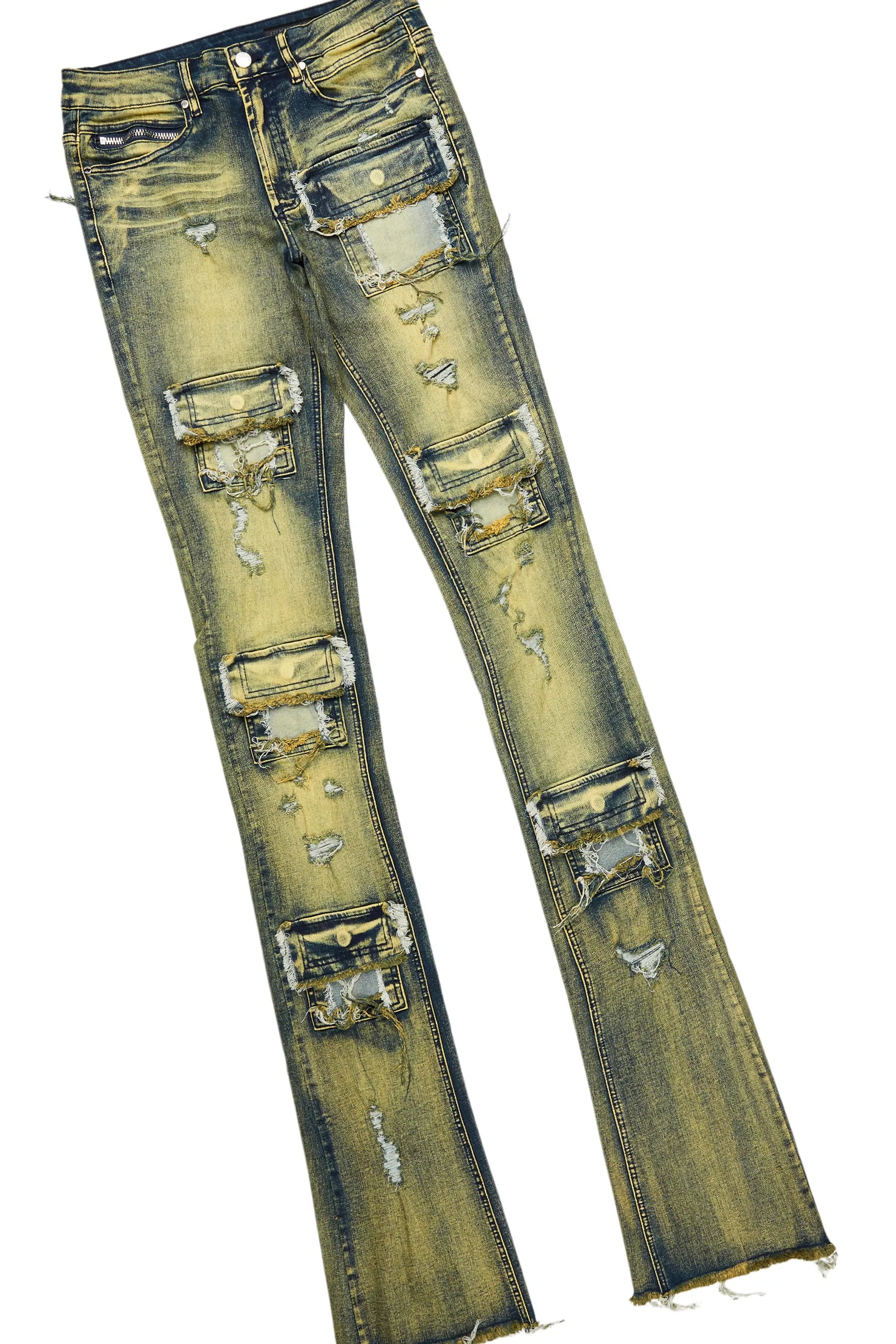 Grill Sand Hoodie/Super Stacked Flare Jean Bundle