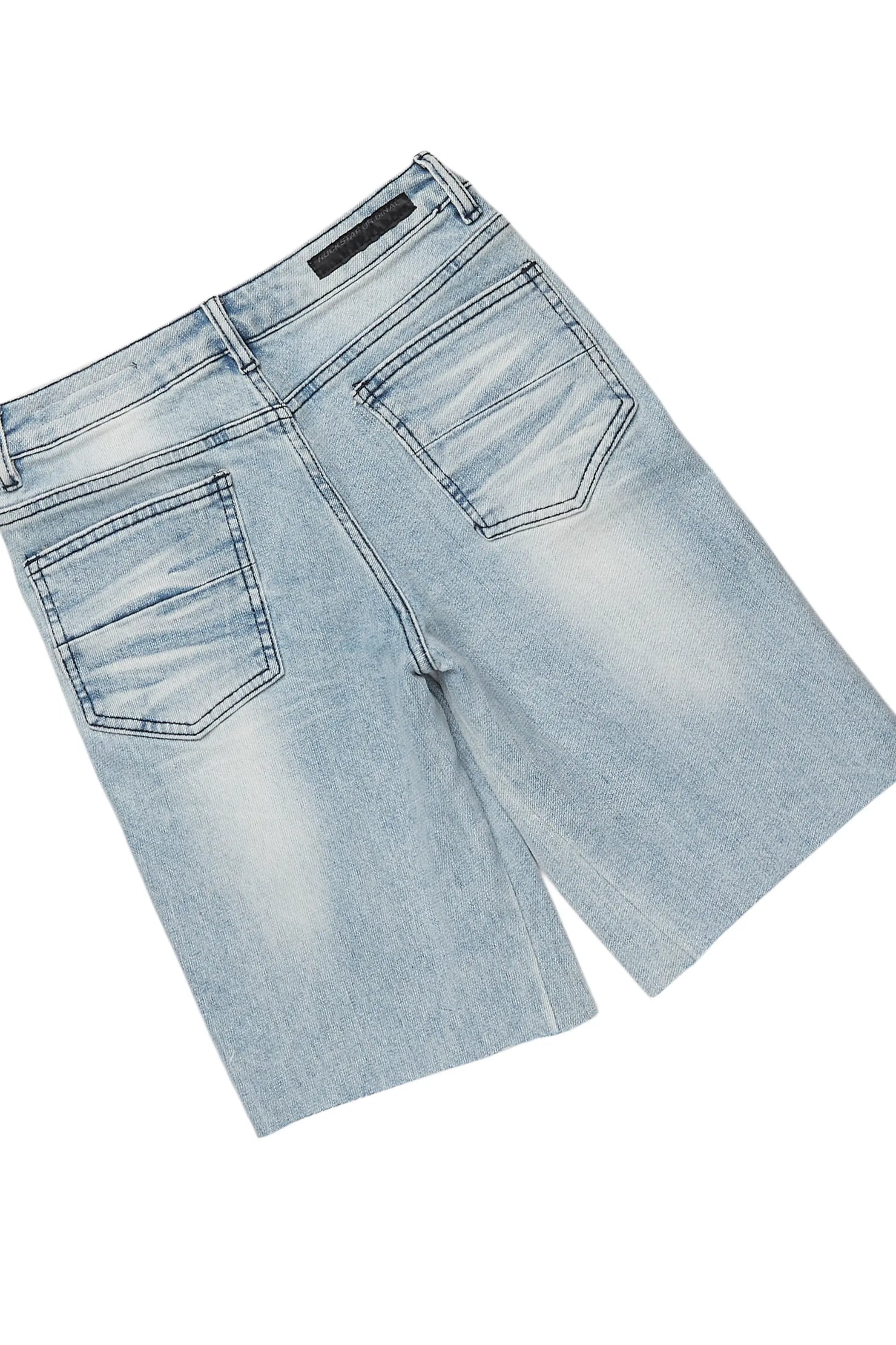 Boys Nesta White/Purple T-Shirt/Denim Short Set