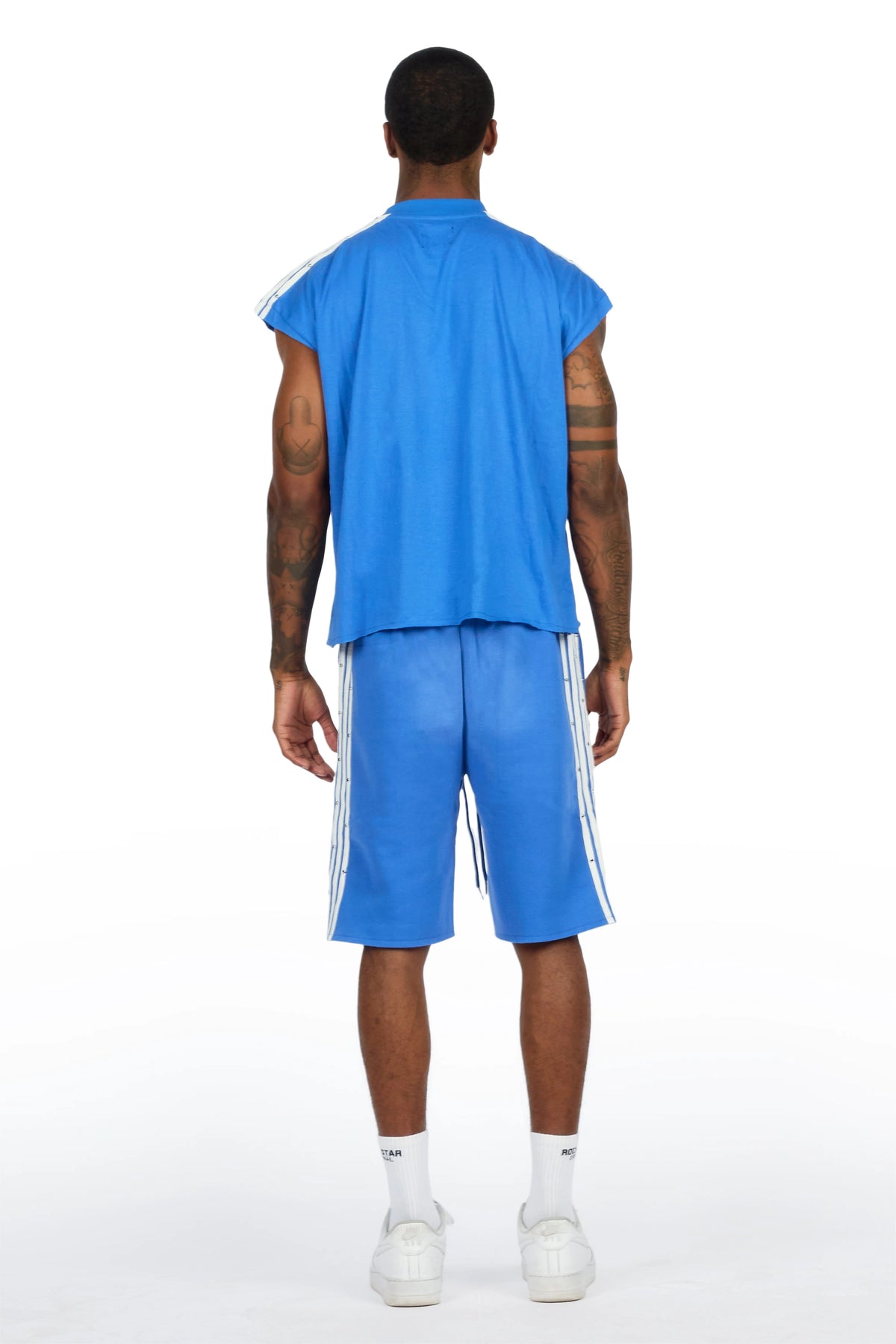 Gulis Royal Rhinestone Cut Sleeve T-Shirt Short Set