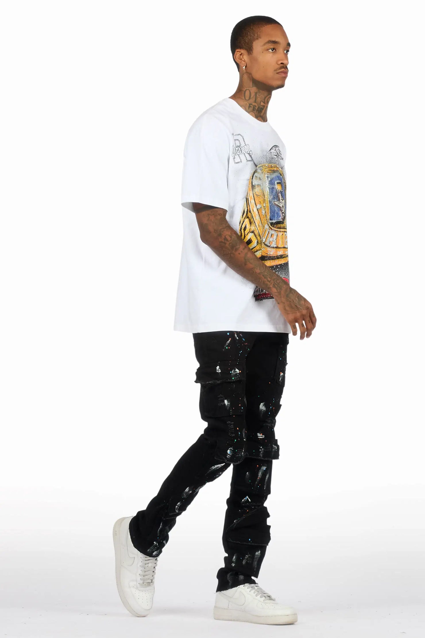 Orien Jet Black Painter Skinny Fit Jean