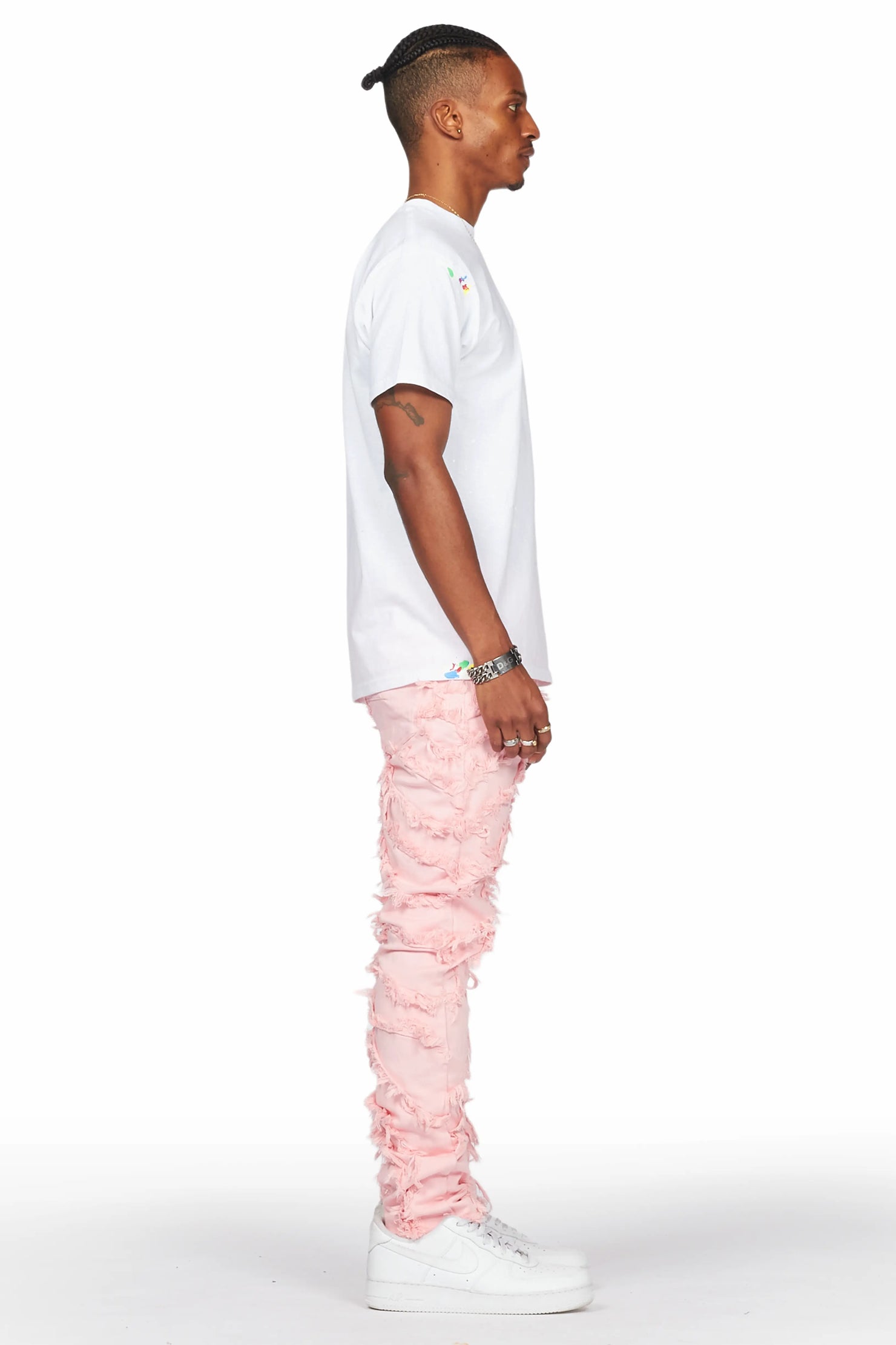 Balta Pink Diagonal Patch Skinny Fit Jean