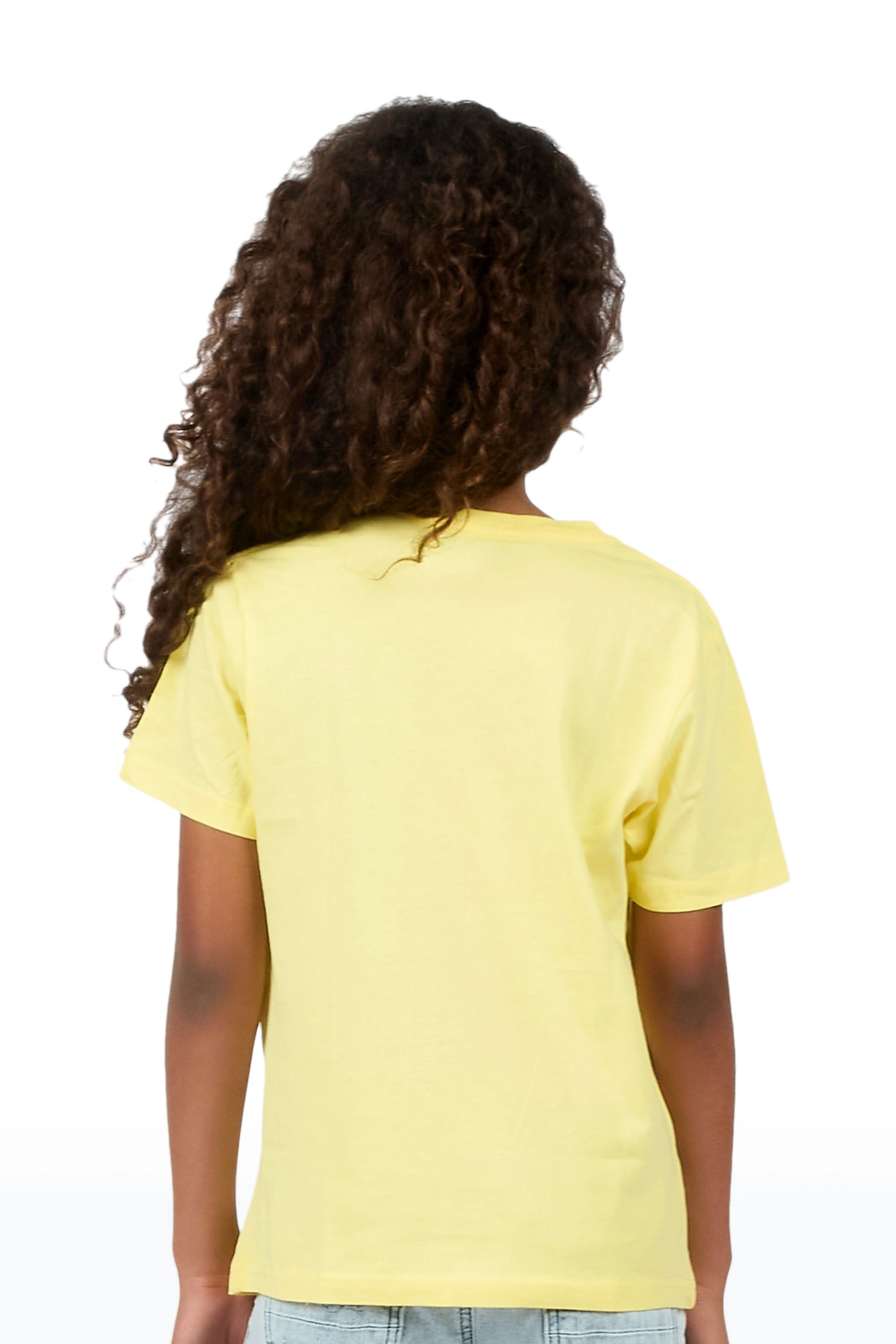 Girls Jetty Light Yellow Graphic T-Shirt