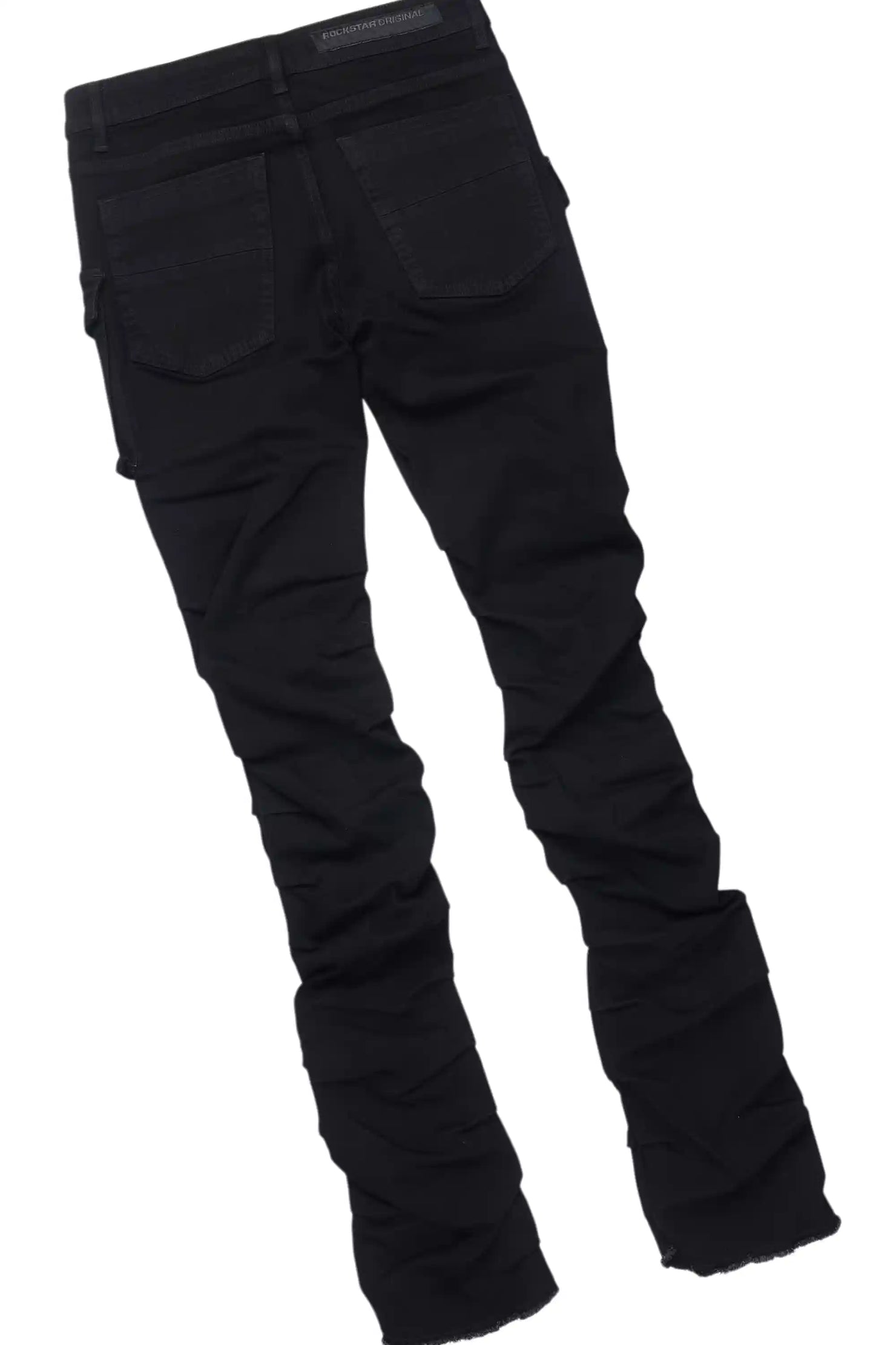 Amina Black T-Shirt Stacked Flare Jean Set