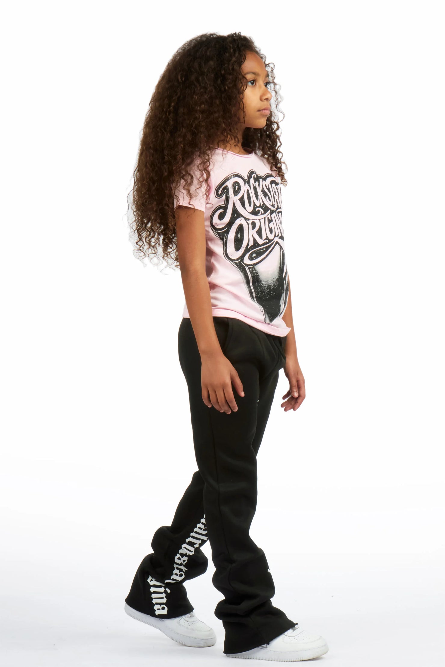 Girls Blakely Black Stacked Track Pant
