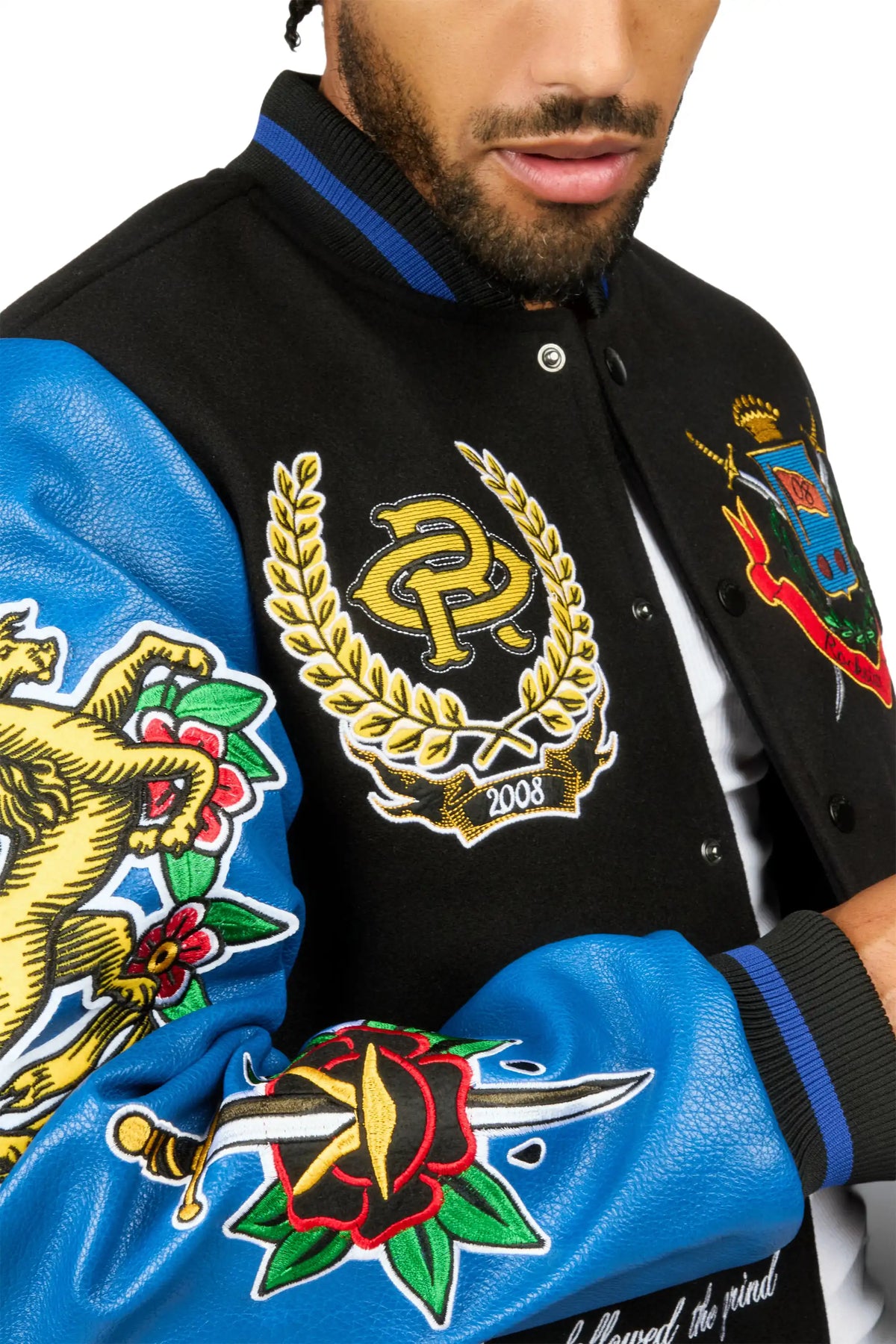 Dallas Black/Royal Varsity Jacket