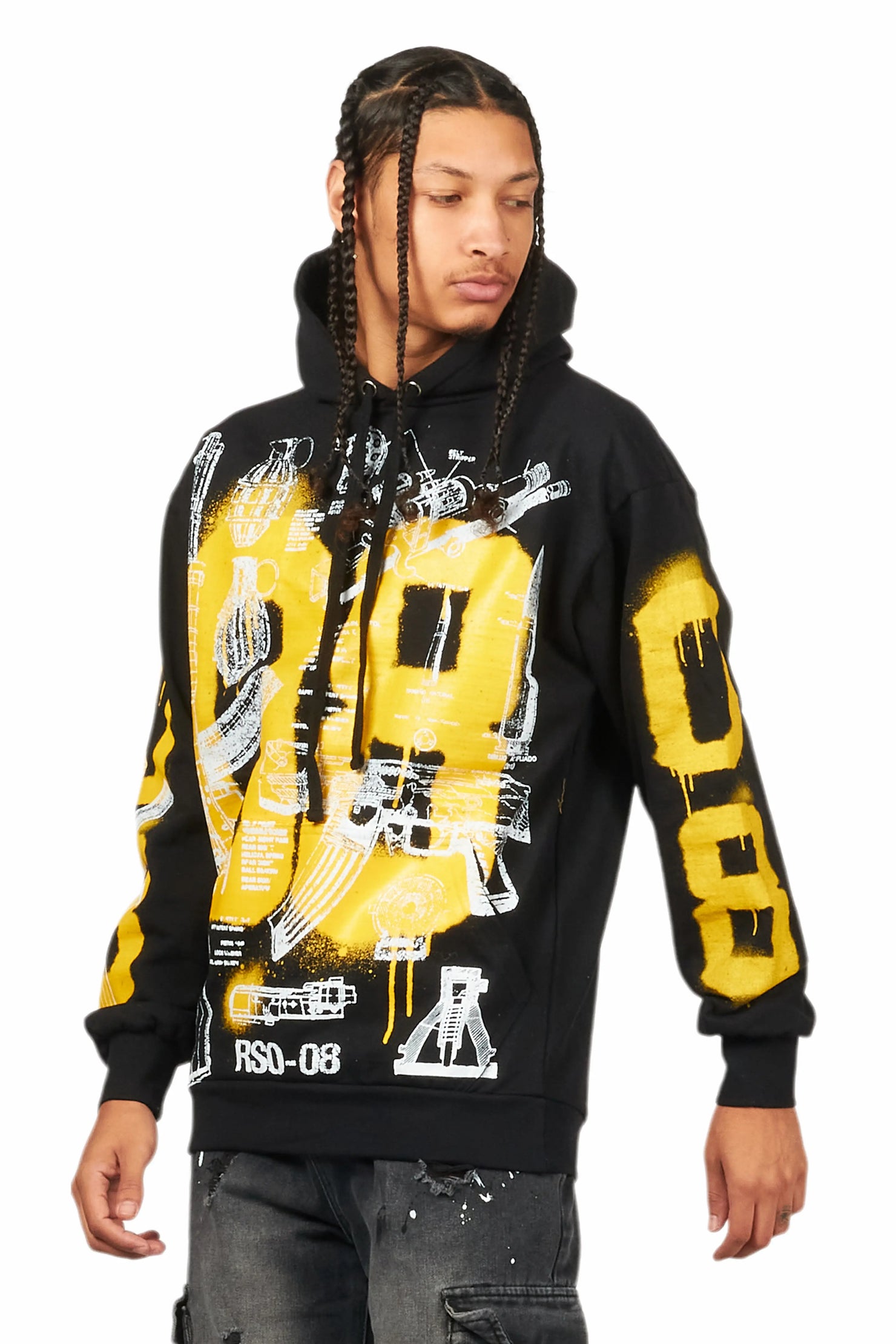 Nesta Black Graphic Hoodie