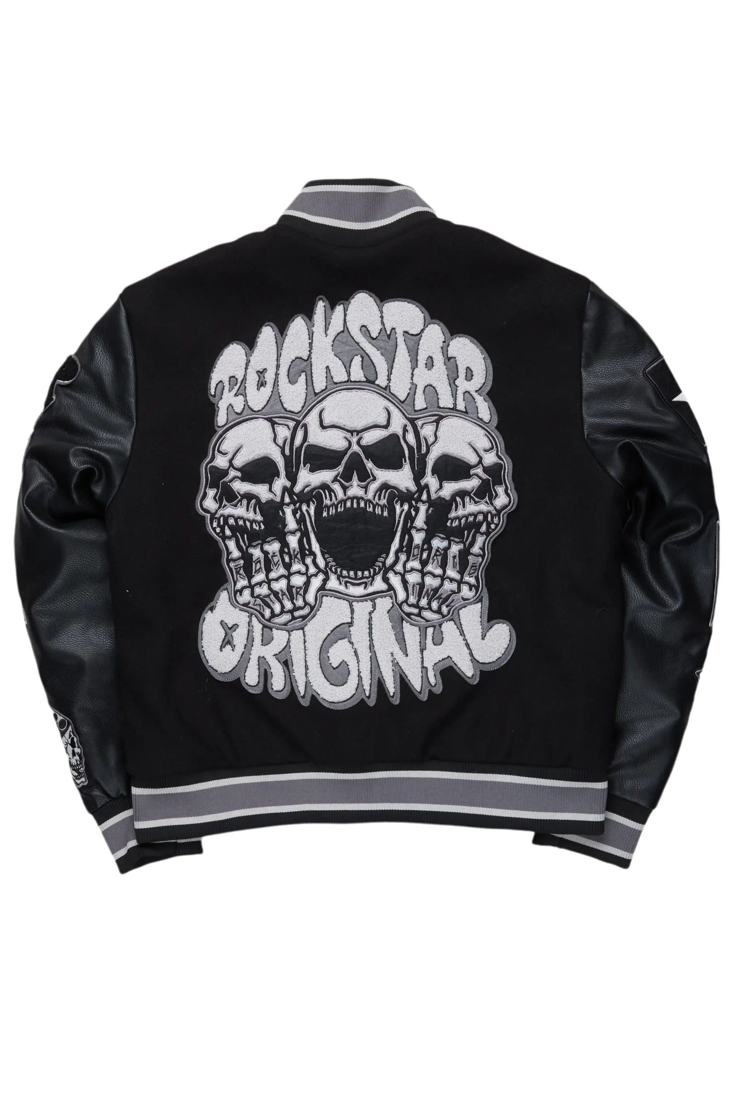Nikkeda Black Oversized Varsity Jacket