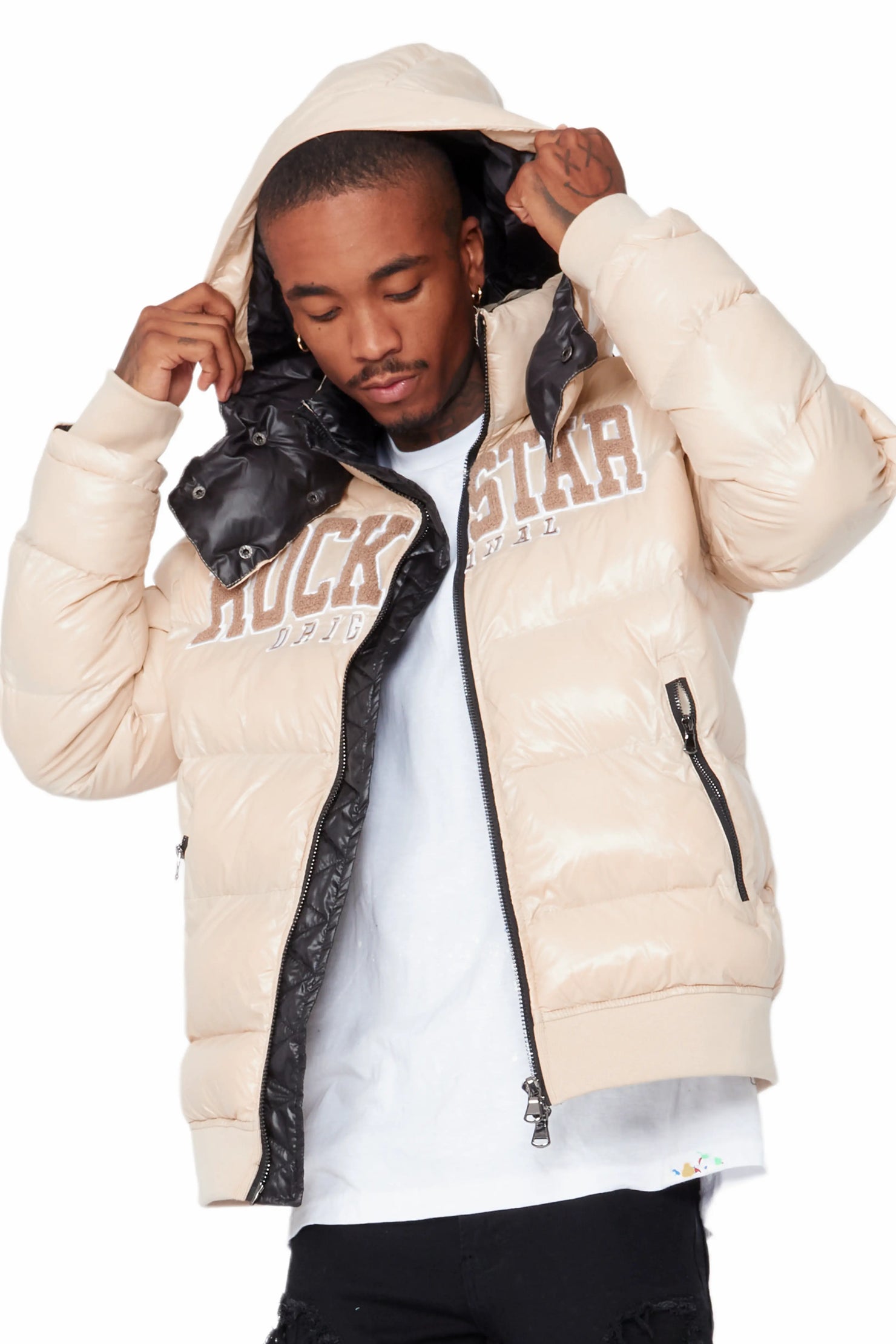 Cortland Beige Heavy Puffer Jacket