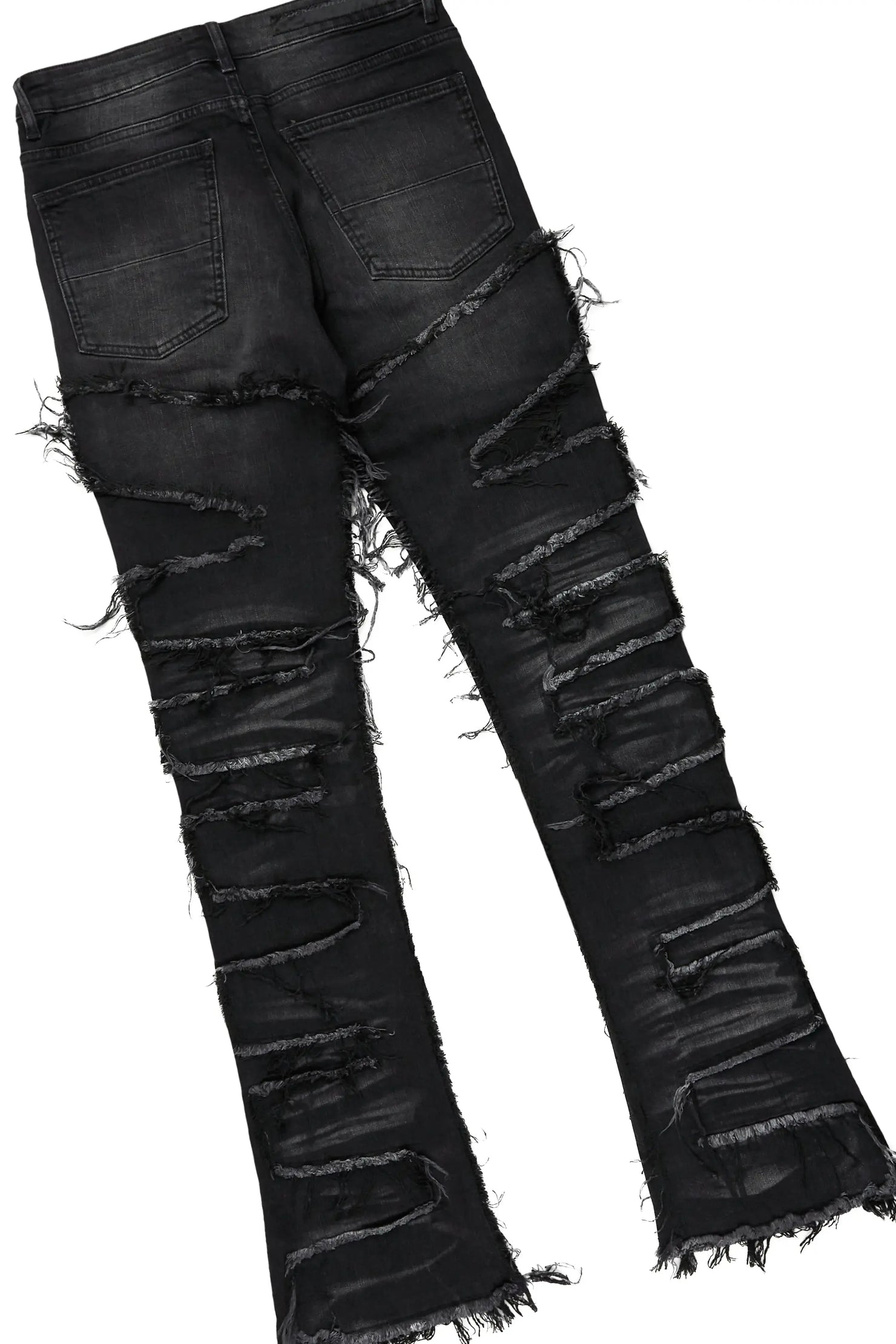 Dunebi Black Long Sleeve T-Shirt & Shake Stacked Flare Jean Bundle