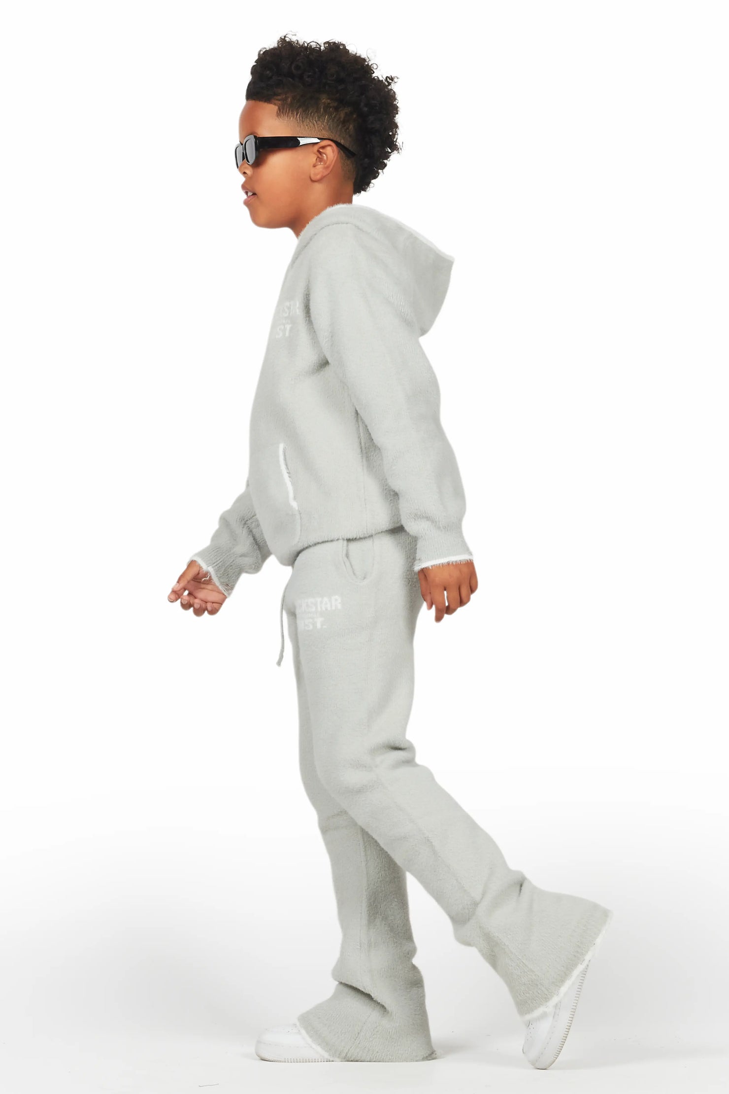 Boys Lake Mohair Grey Knit Track set