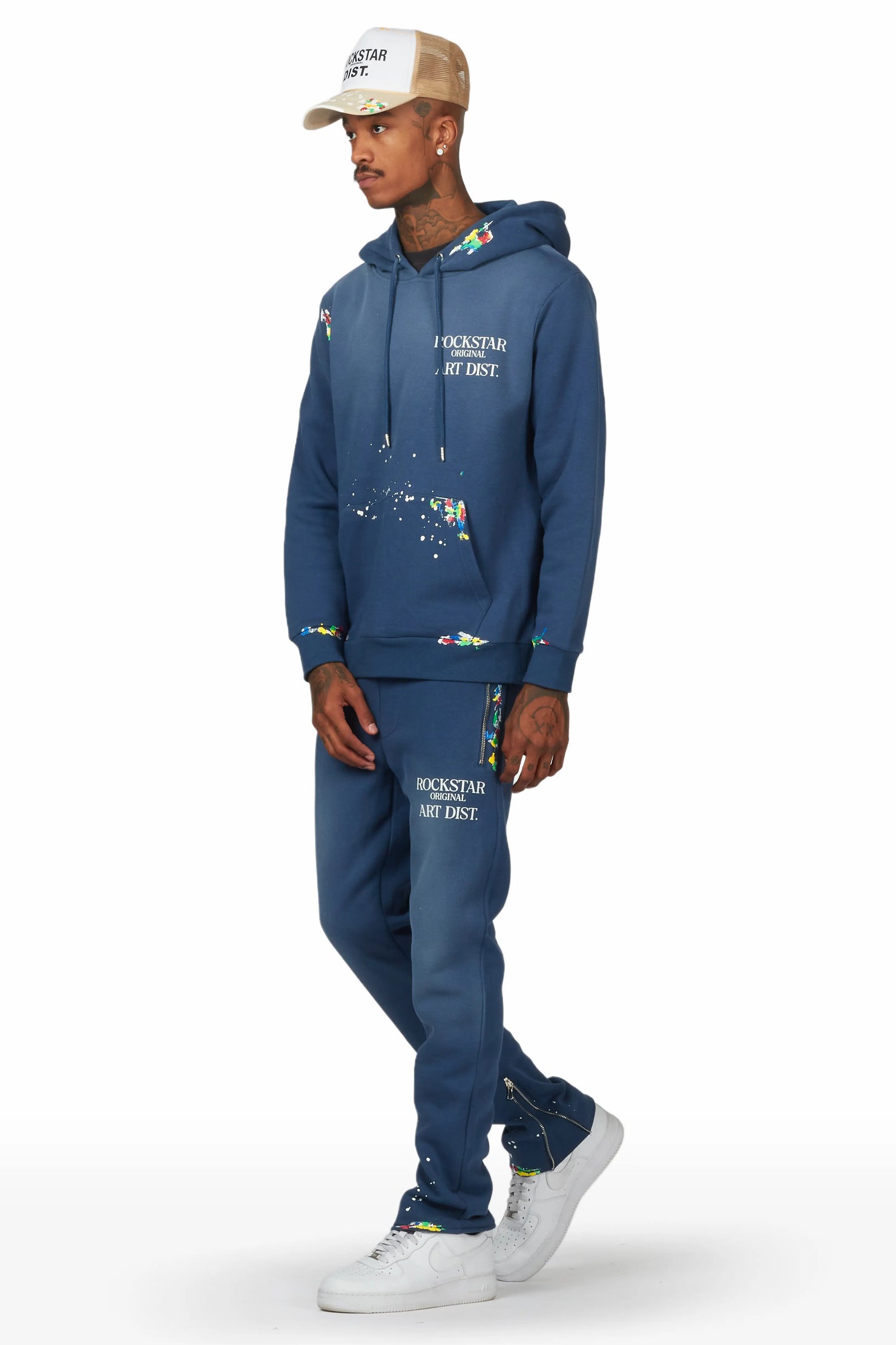Rockstar Art Dist. Navy Hoodie Slim Fit Pant Set