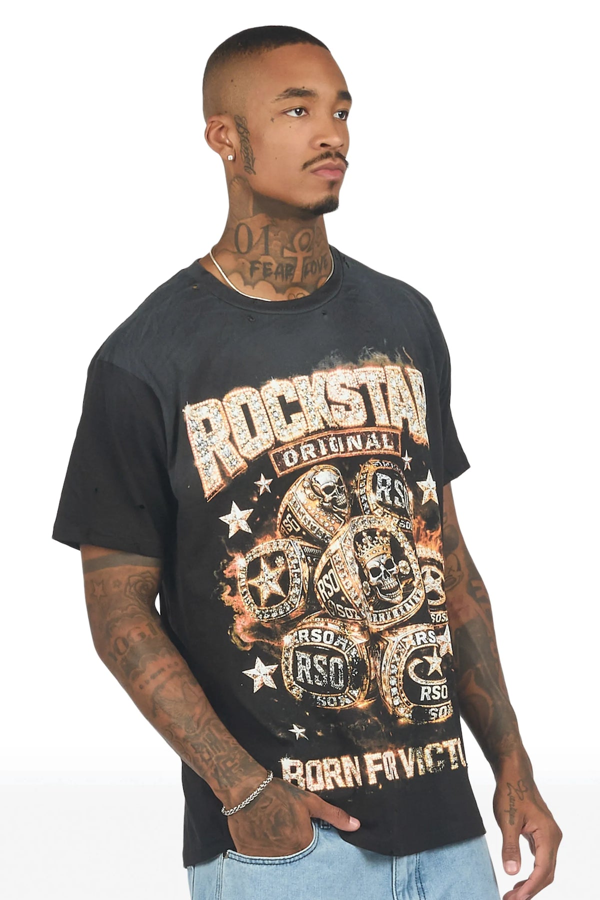 Frazier Black Oversized Graphic T-Shirt