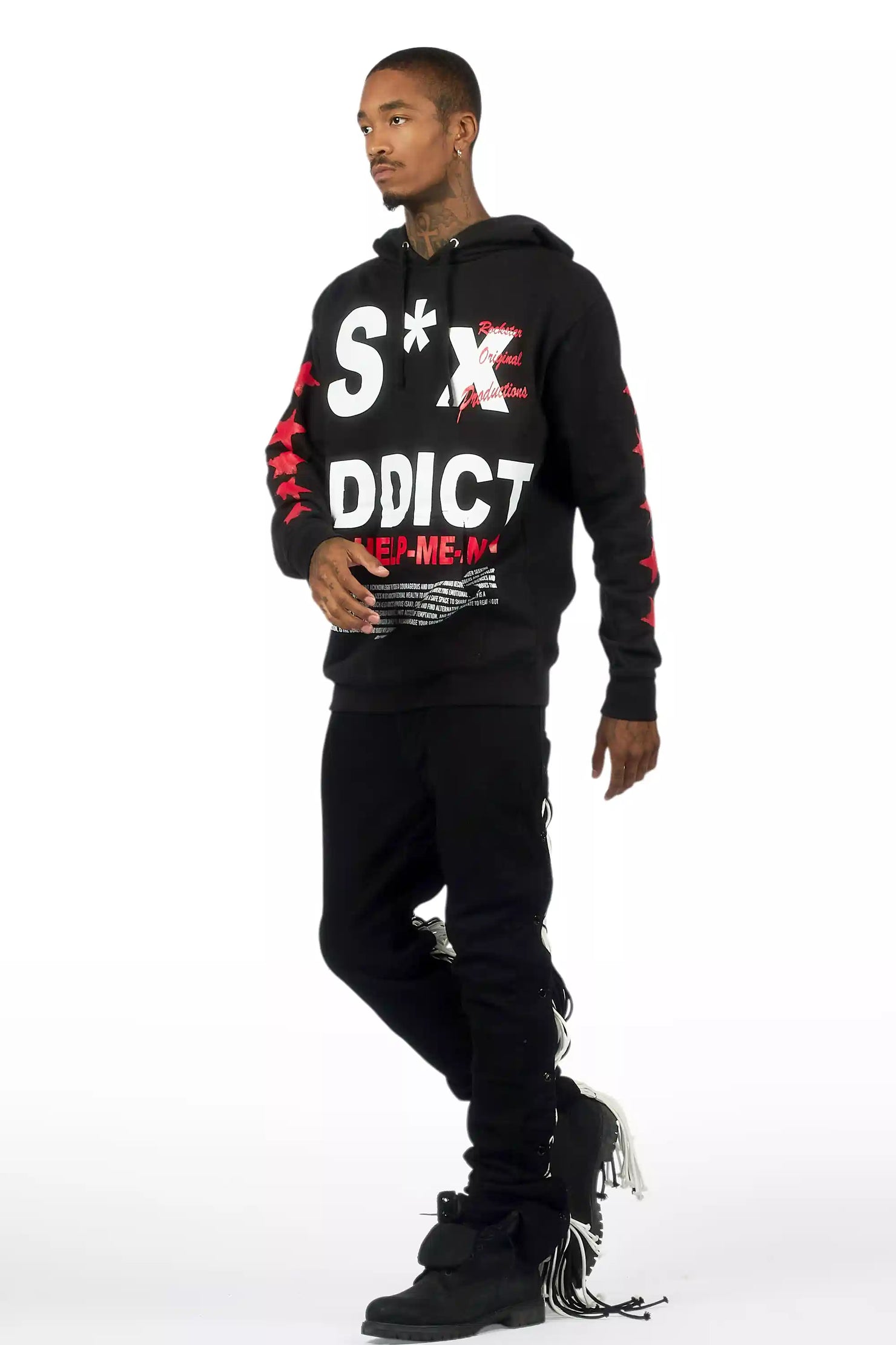 Otto Black Stacked Flare Jean