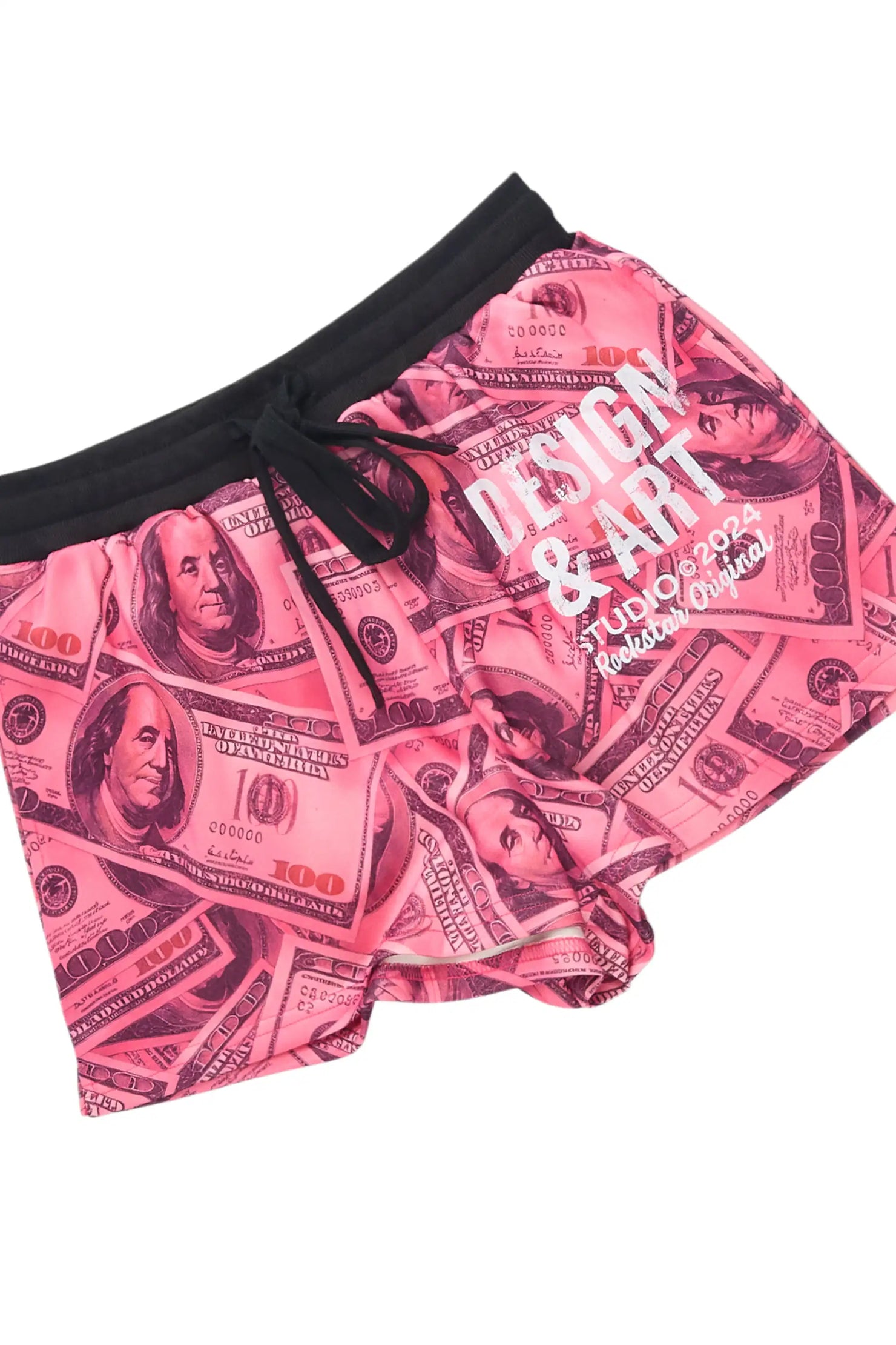 Sidney Pink Money Zip Up Short Set with Fur Hood