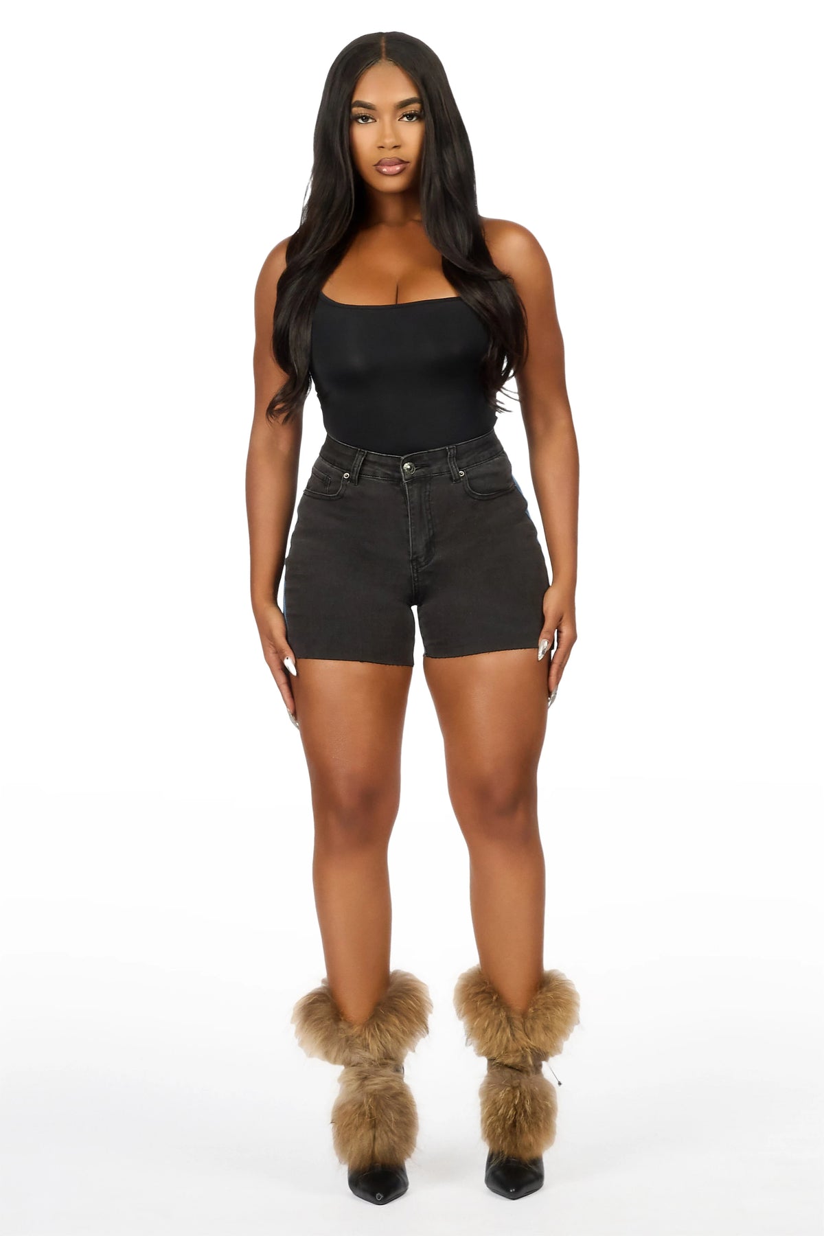 Michaele Black/Blue Denim Short