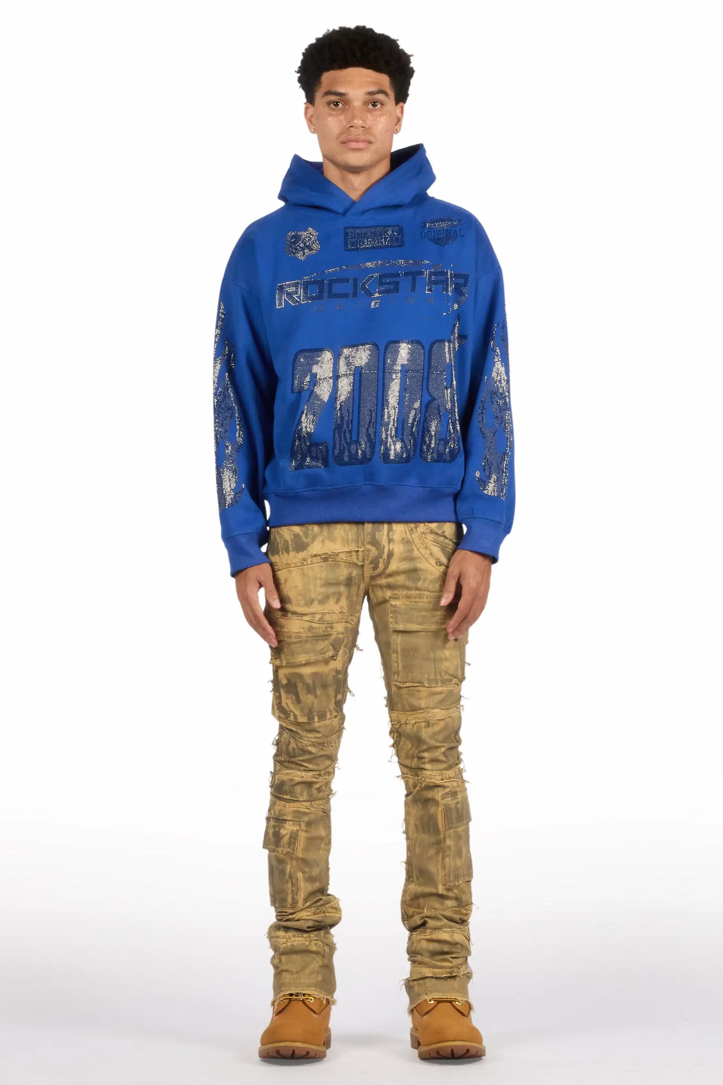 Shake Beige Oil Wash Stacked Flare Jean