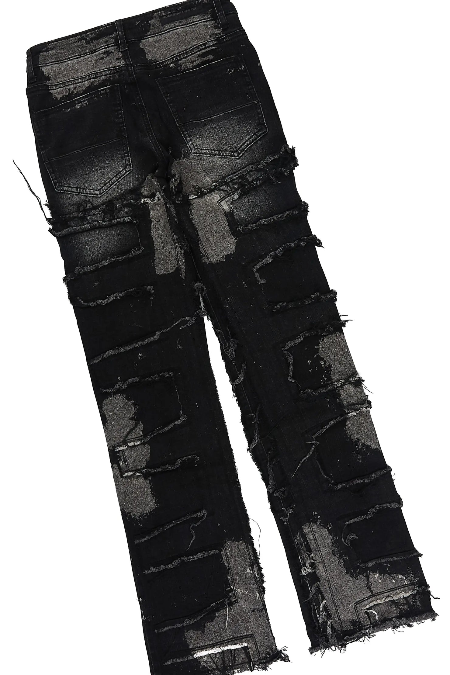 Boys Mars Black Long Sleeve T-Shirt Stacked Jean Set