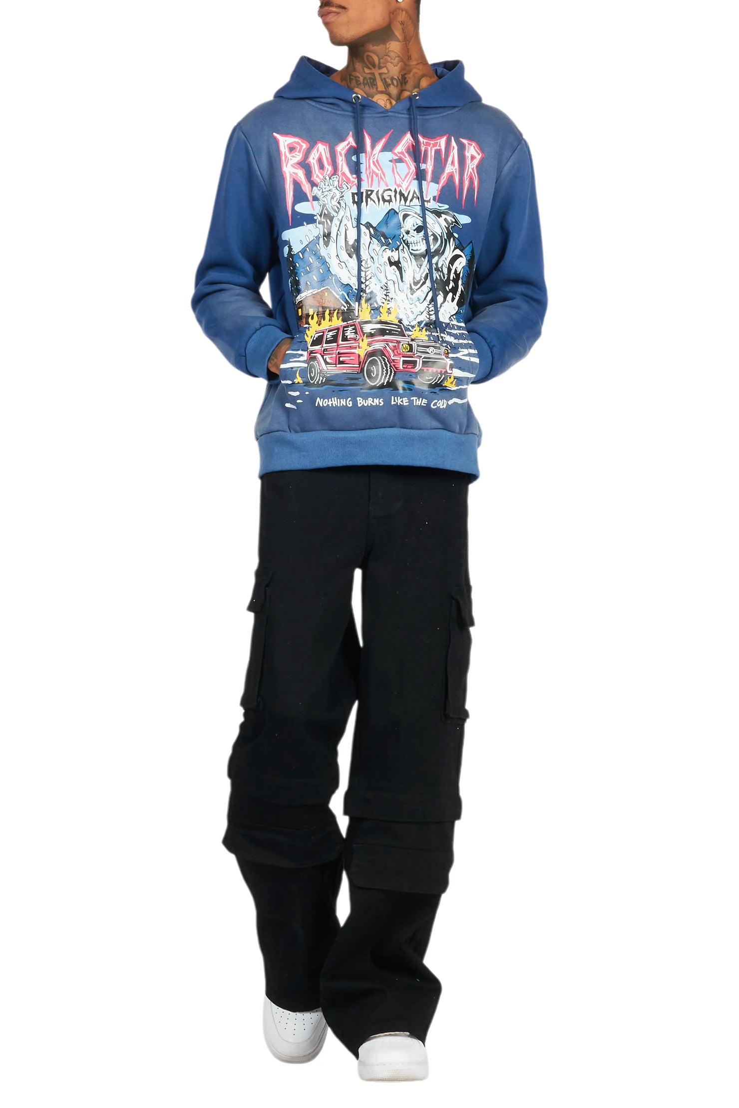 Kip Navy Graphic Hoodie