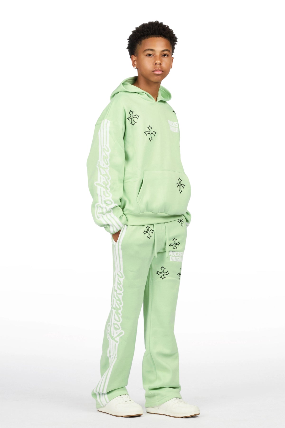 Boys Osso Sage Hoodie Stacked Track Set