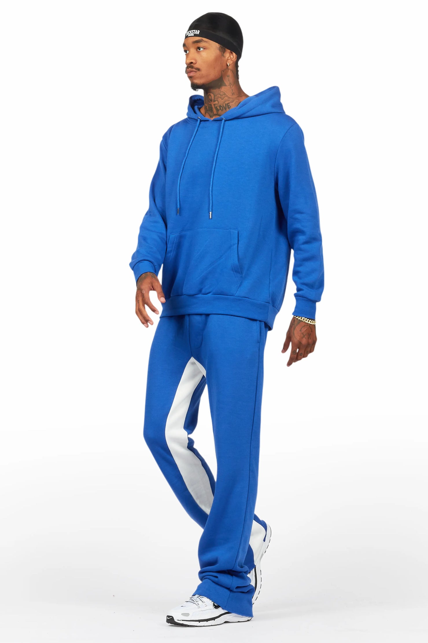 Basic Royal Blue Hoodie/Baggy Track Pant Set