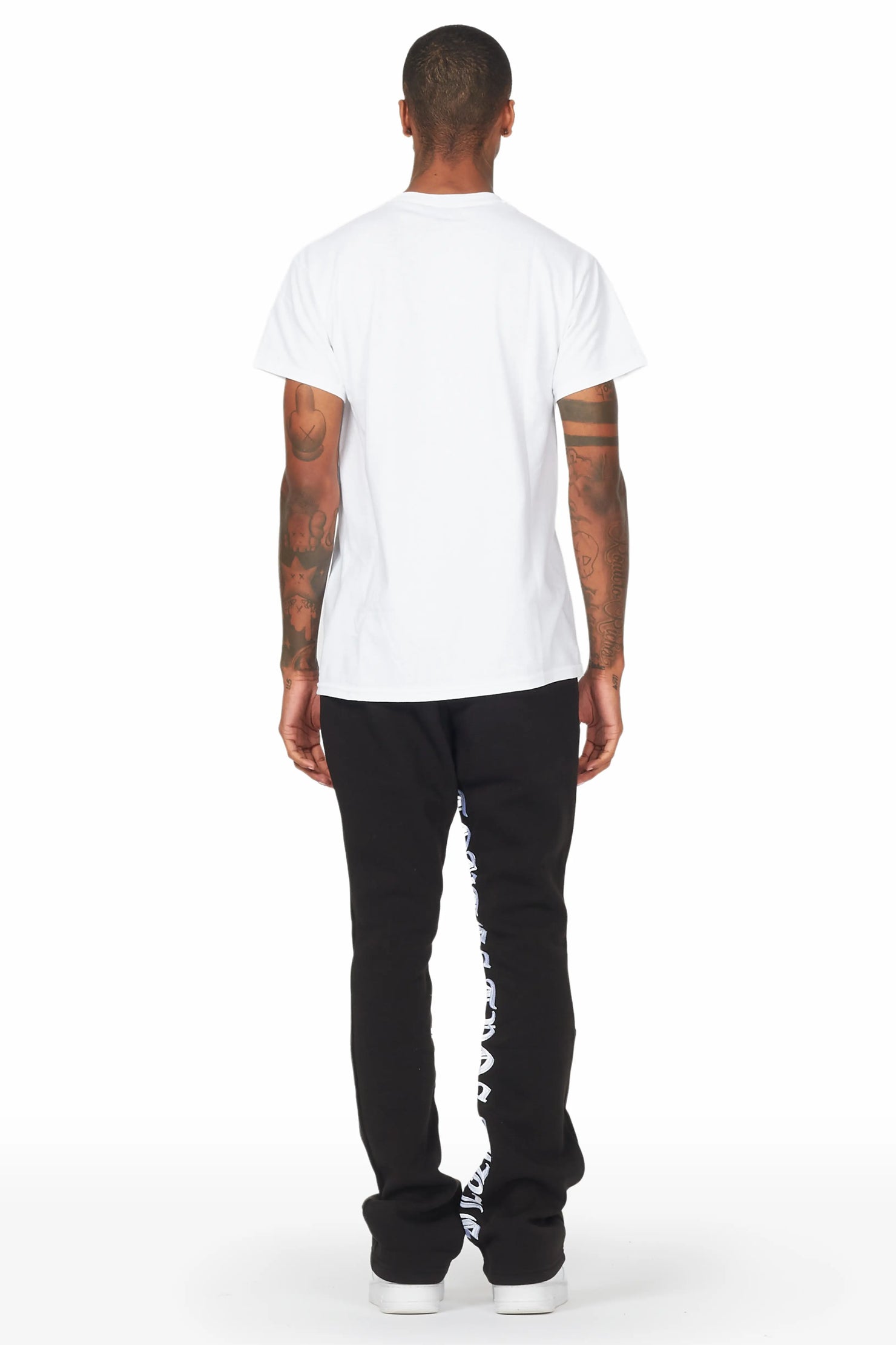 Konnor Black/White Stacked Flare Pants