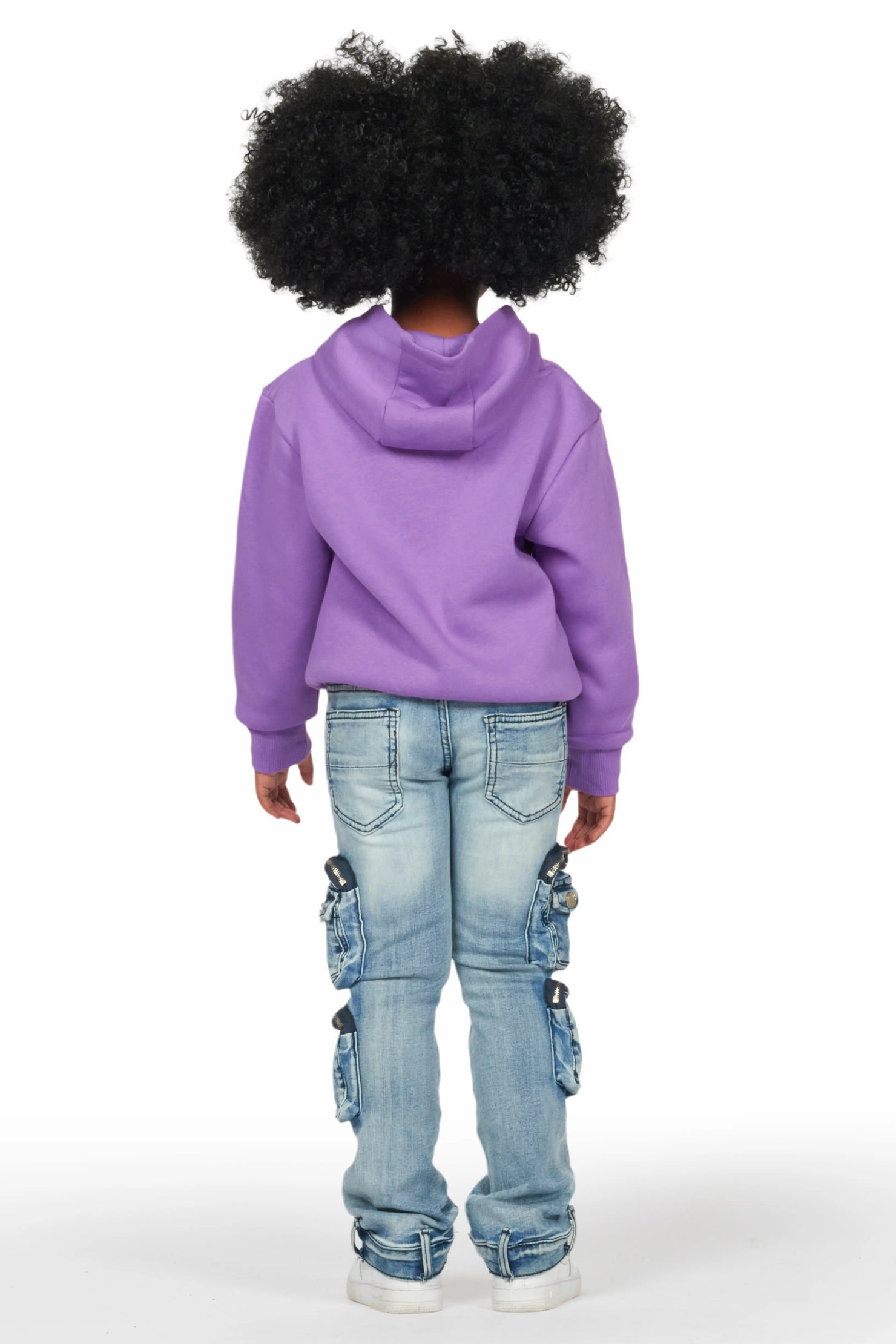 Girls Alisson Light Blue Stacked Flare Jean