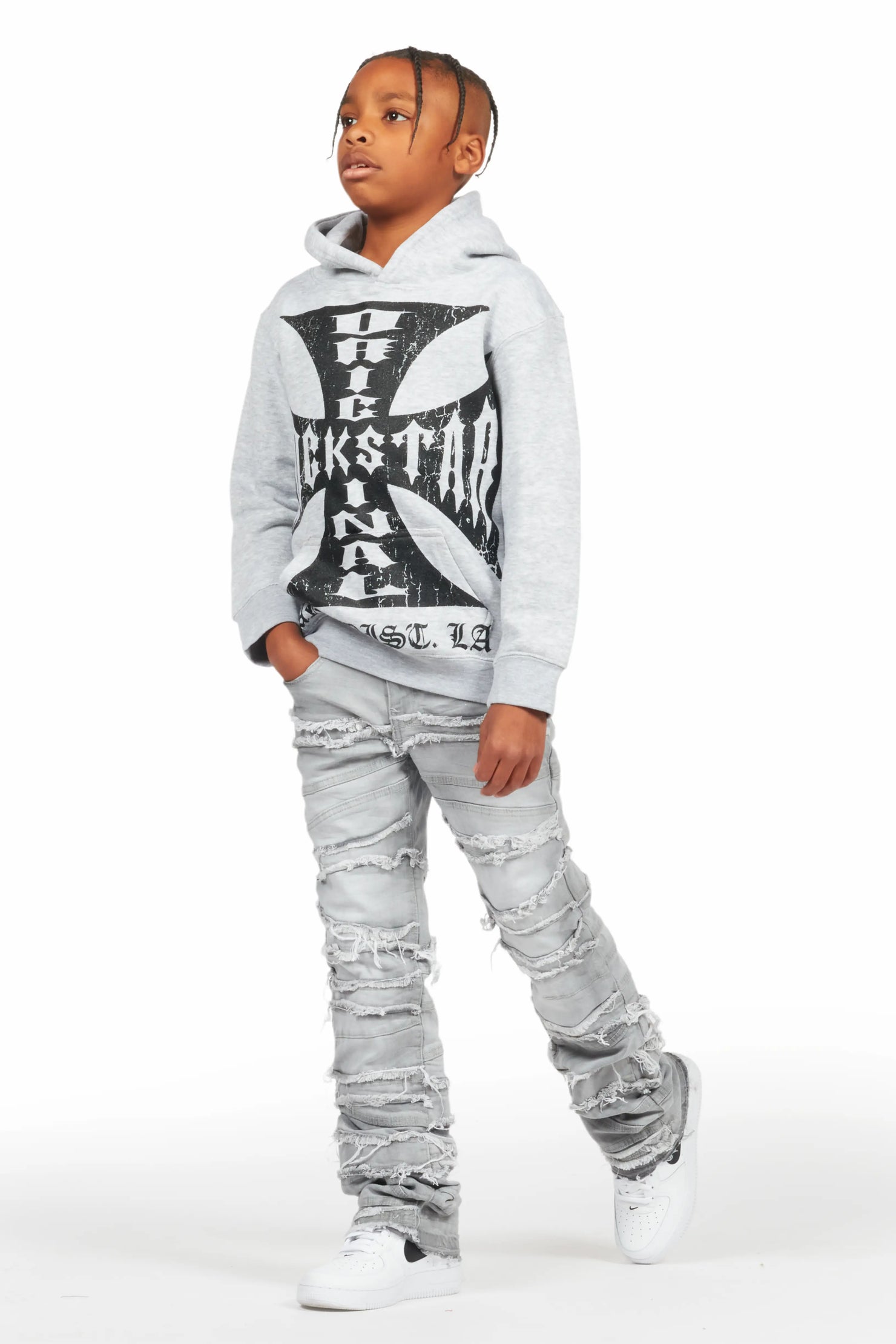 Boys Franko Light Grey Slim Fit Jean
