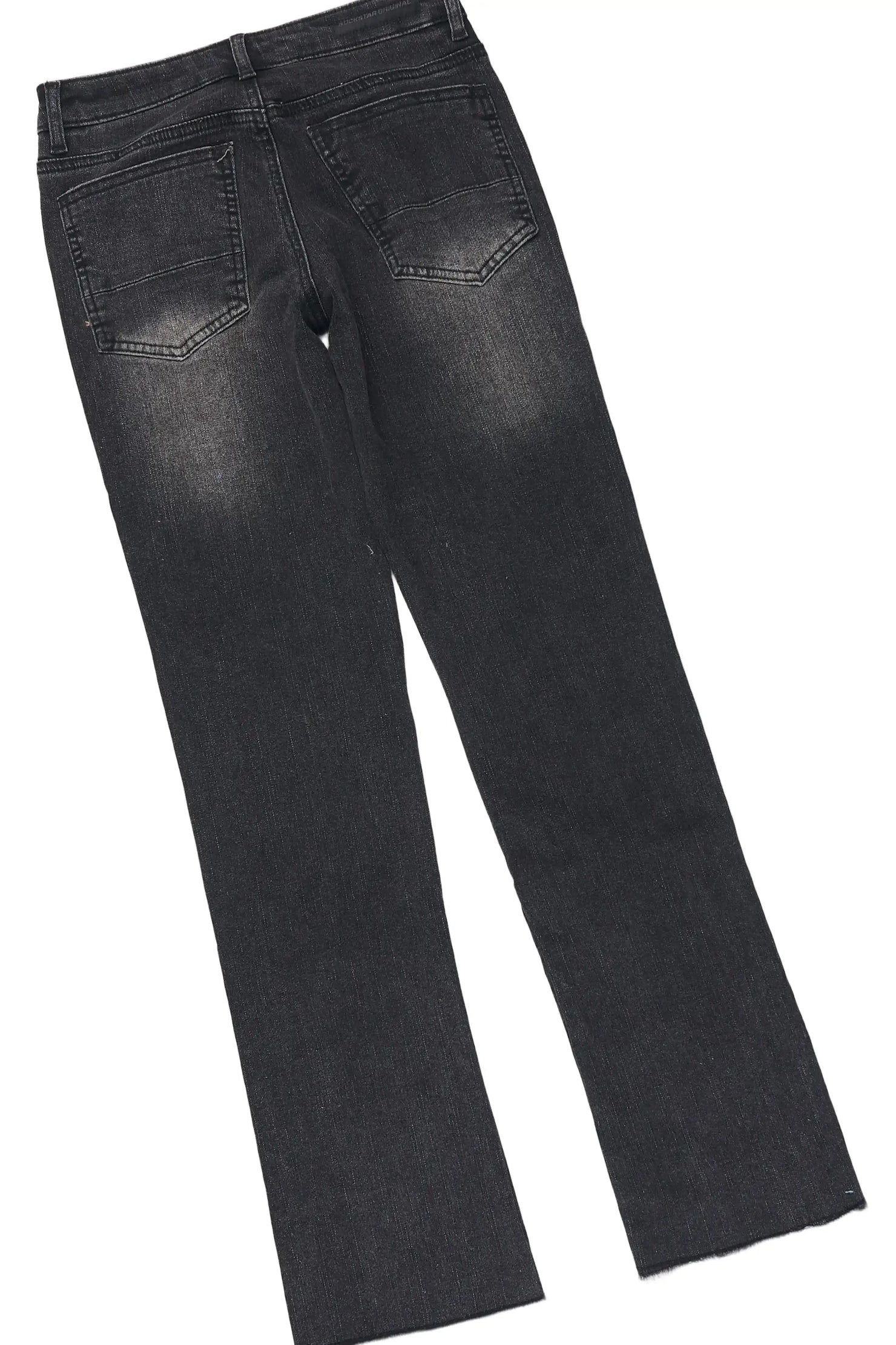Boys Malen Black T-Shirt Stacked Jean Set