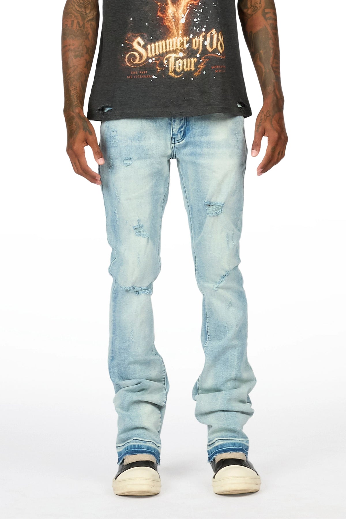 Jayroe Medium Blue Stacked Jean
