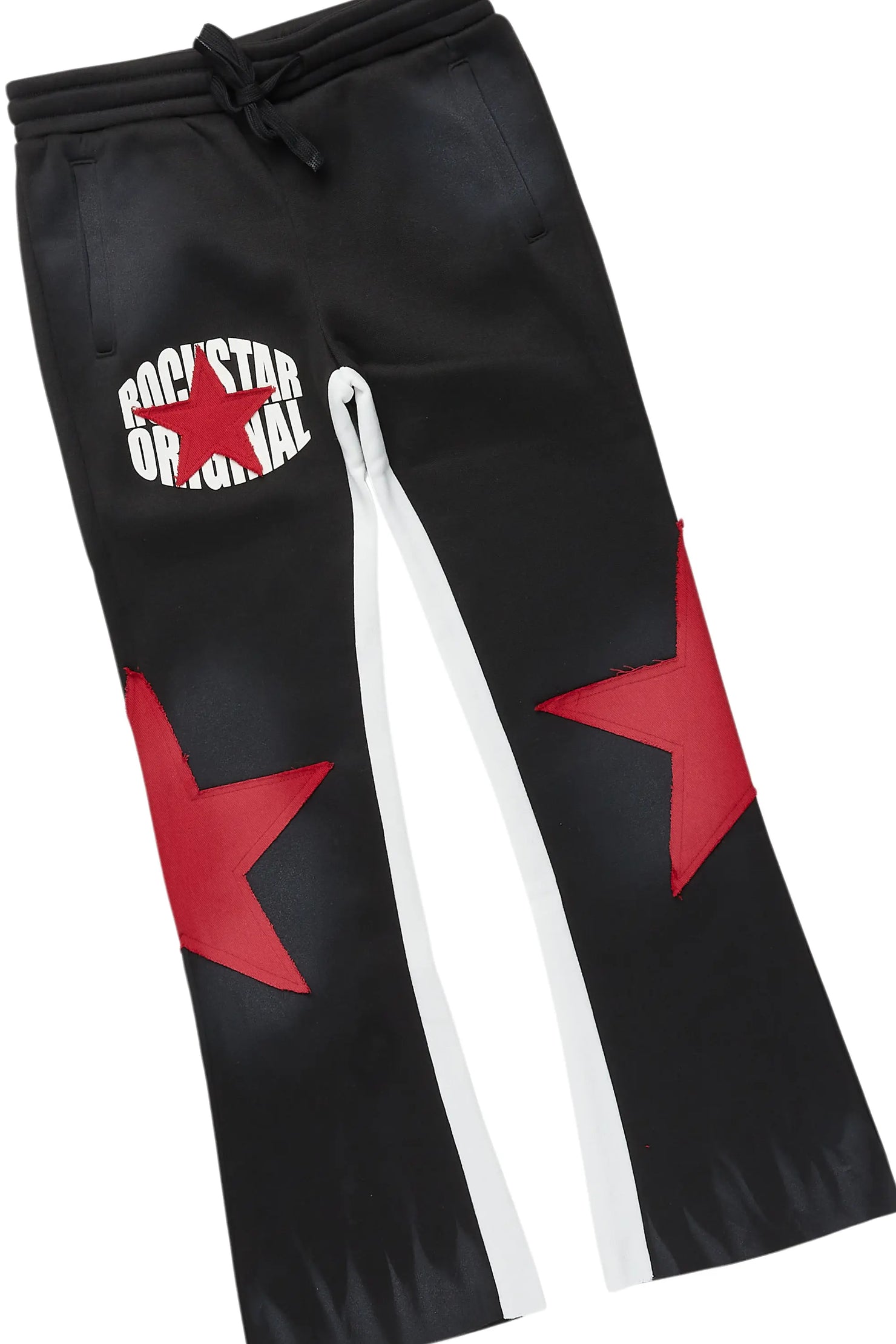 Boys Mallor Black/Red Stacked Hoodie Track Set