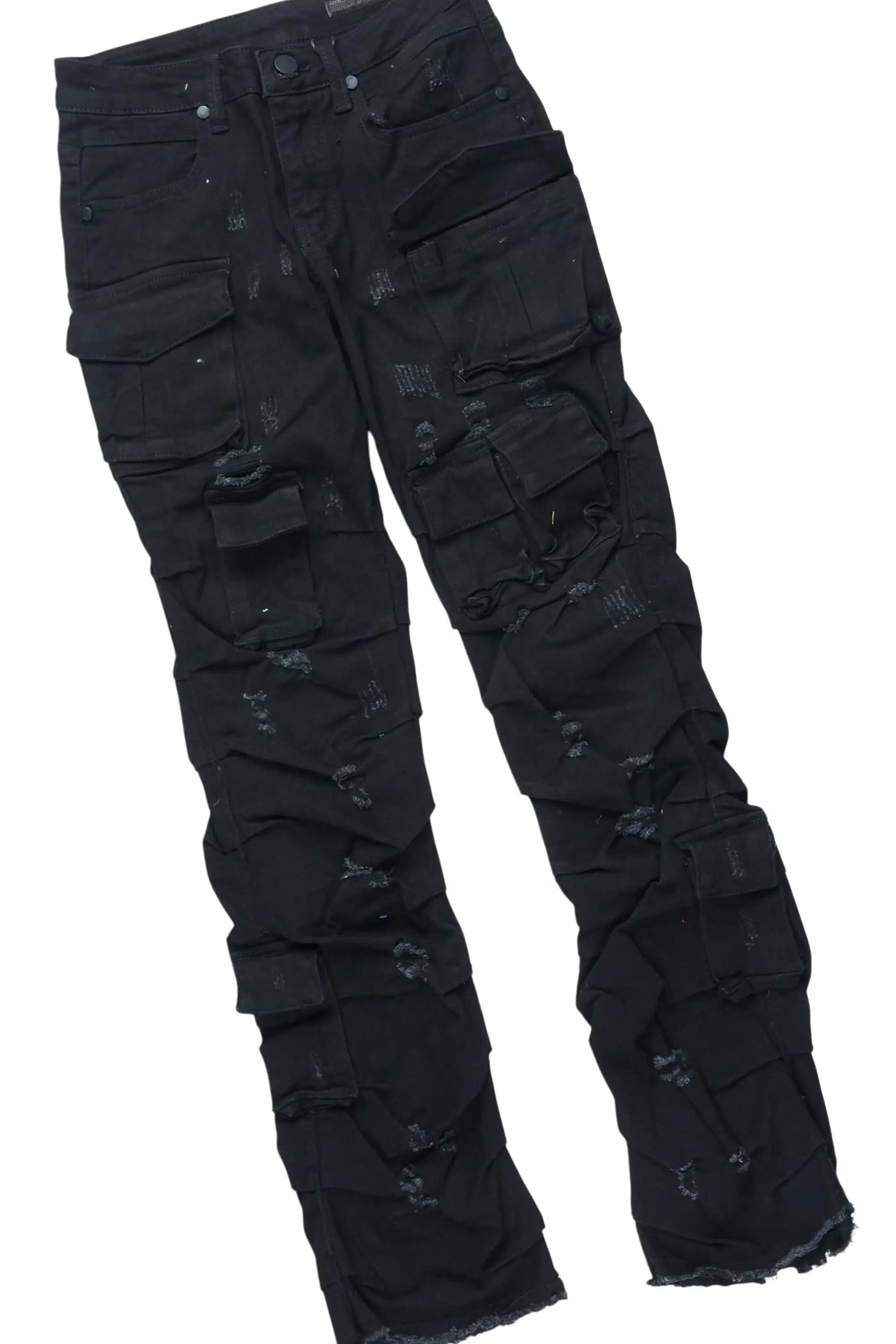 Boys Roeland Black Hoodie & Gentry Black Stacked Jean Set