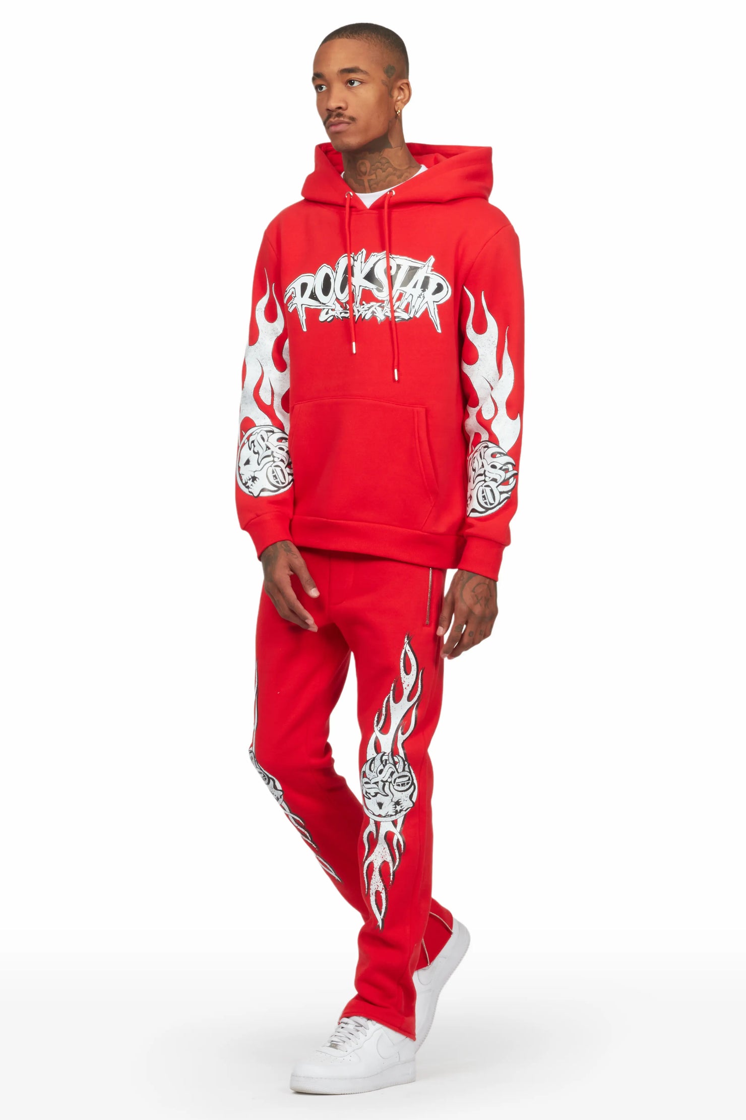 Iheartu Red Slim Fit Track Set