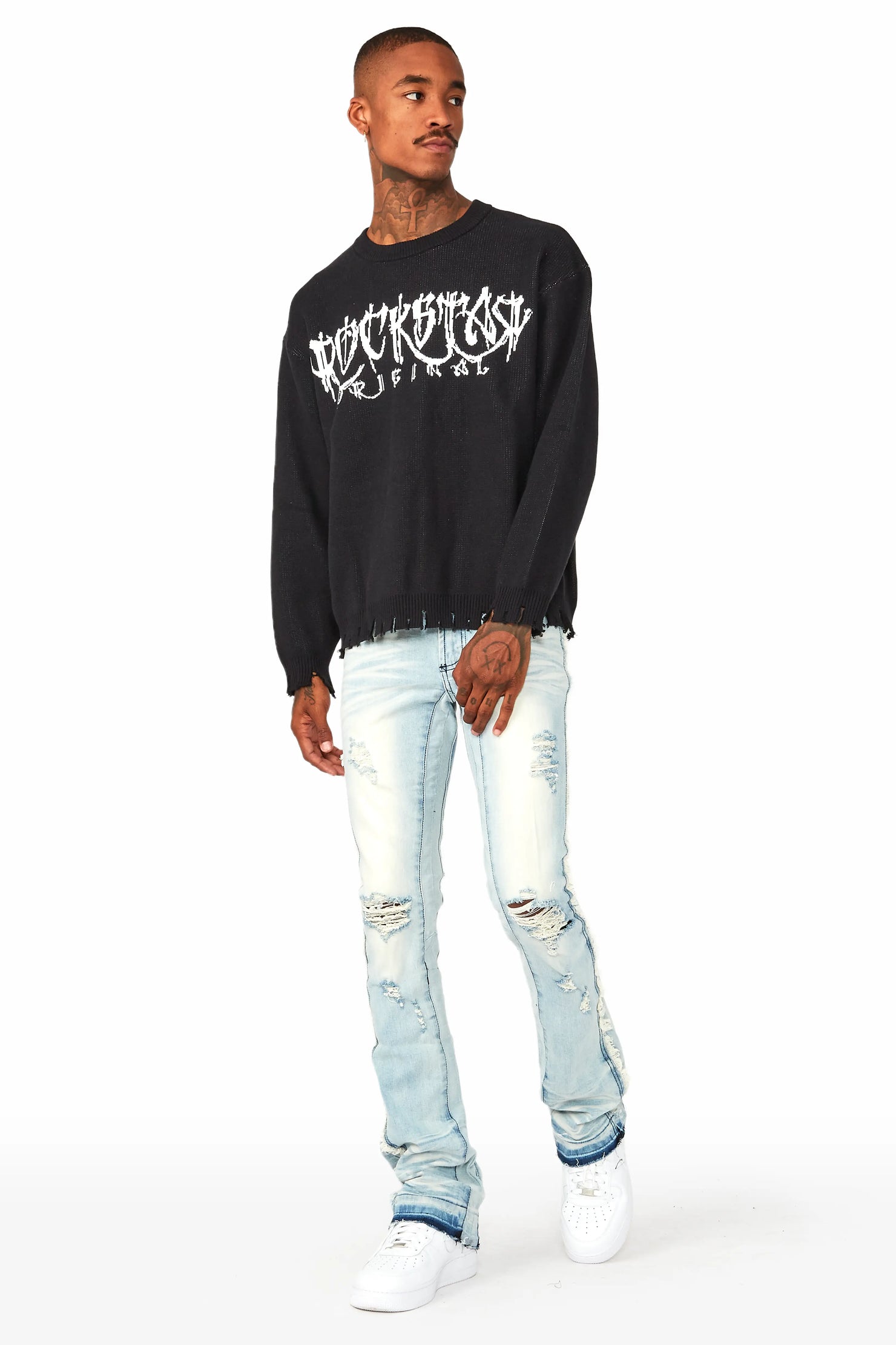 Kaleb Black Knit Sweater