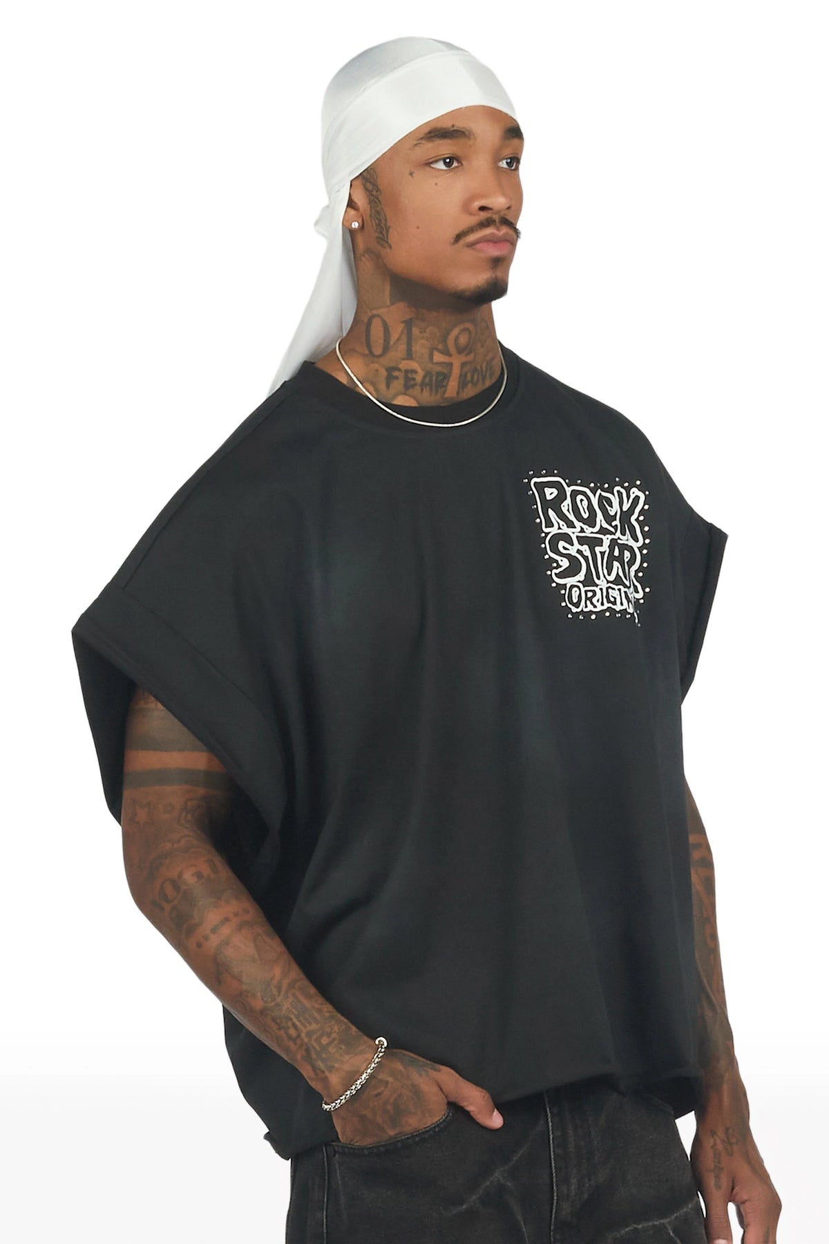 Marc Black Cut Sleeve Tee