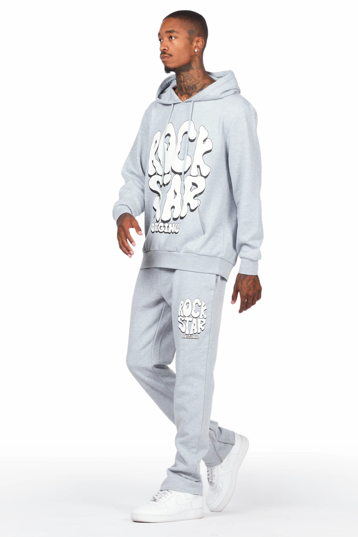 Warblen Grey Slim Fit Track Set