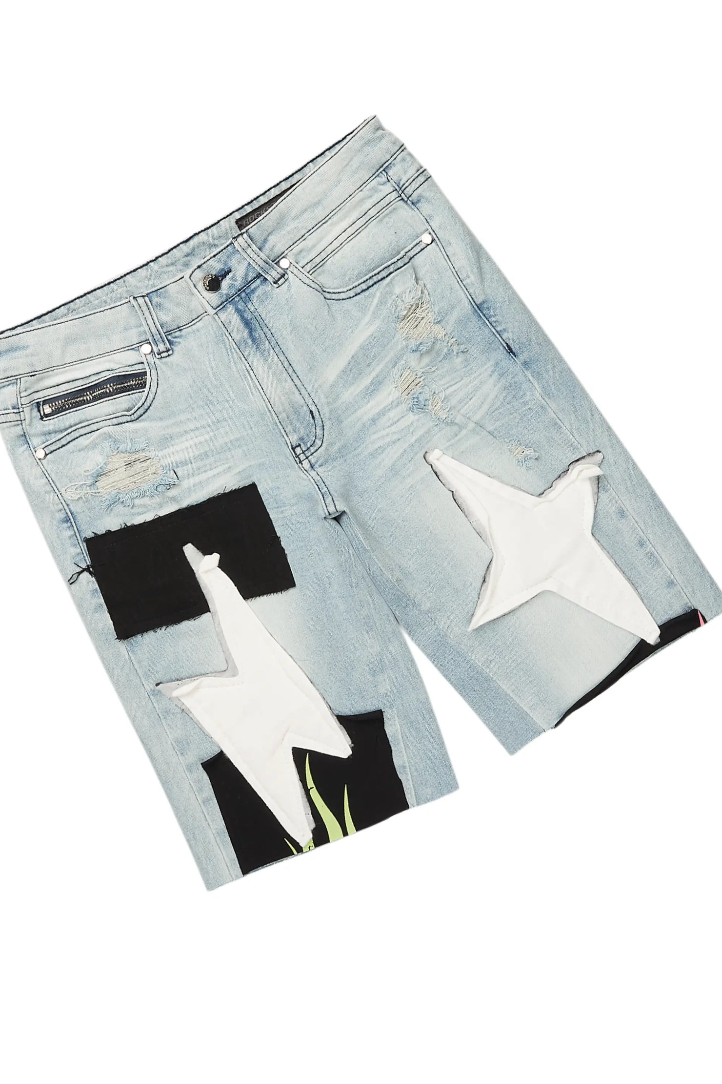 Butch White/Black T-Shirt/Denim Short Set