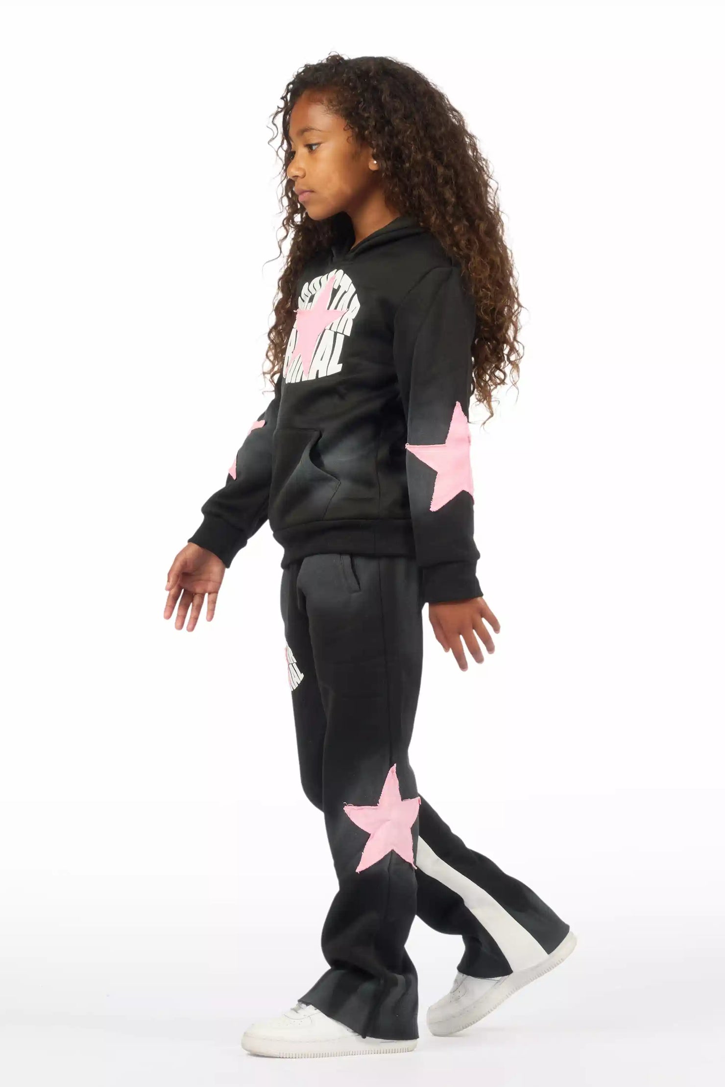 Girls Khaly Black/Pink Track Set
