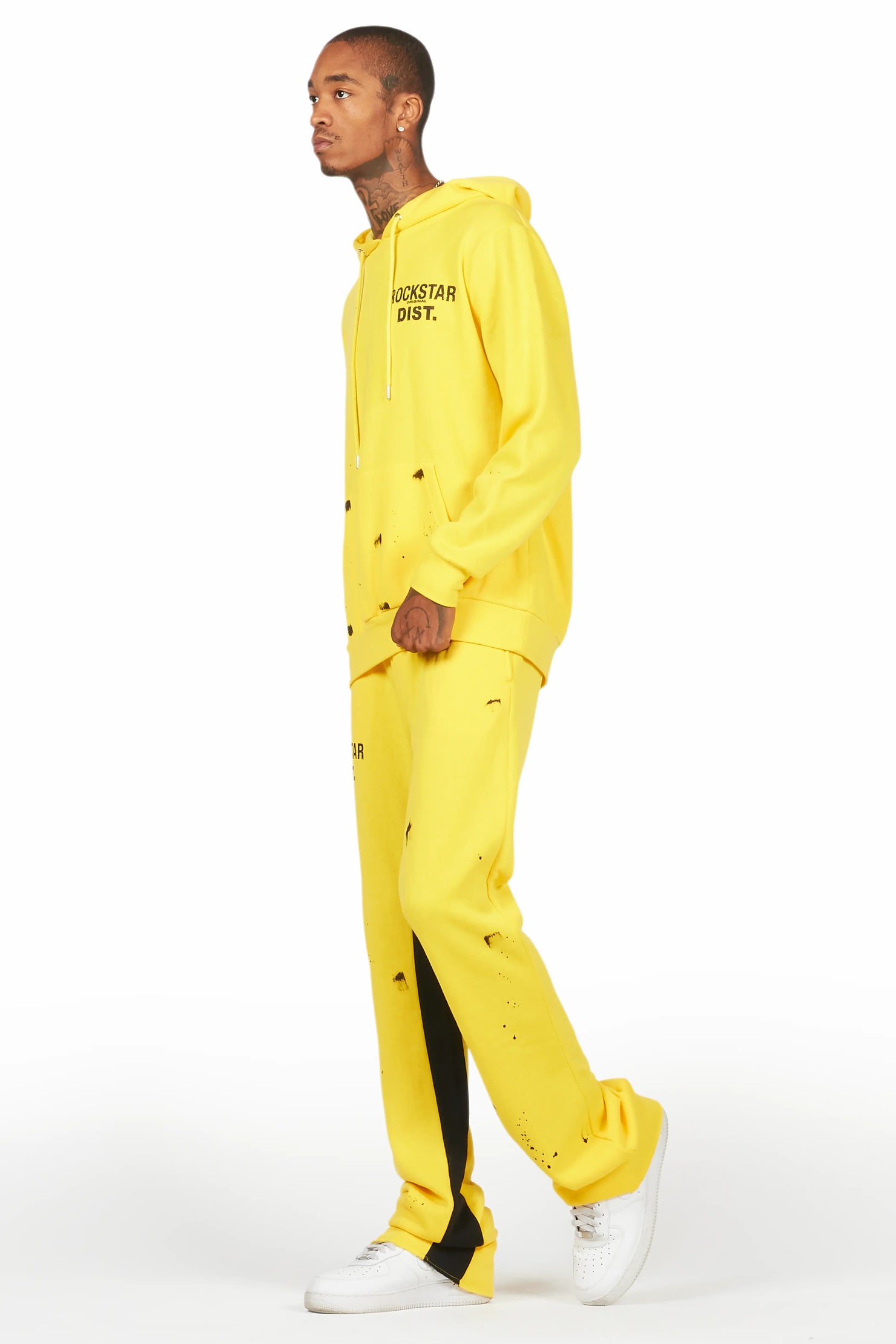 Raffer Yellow Hoodie Baggy Fit Pant Track Set