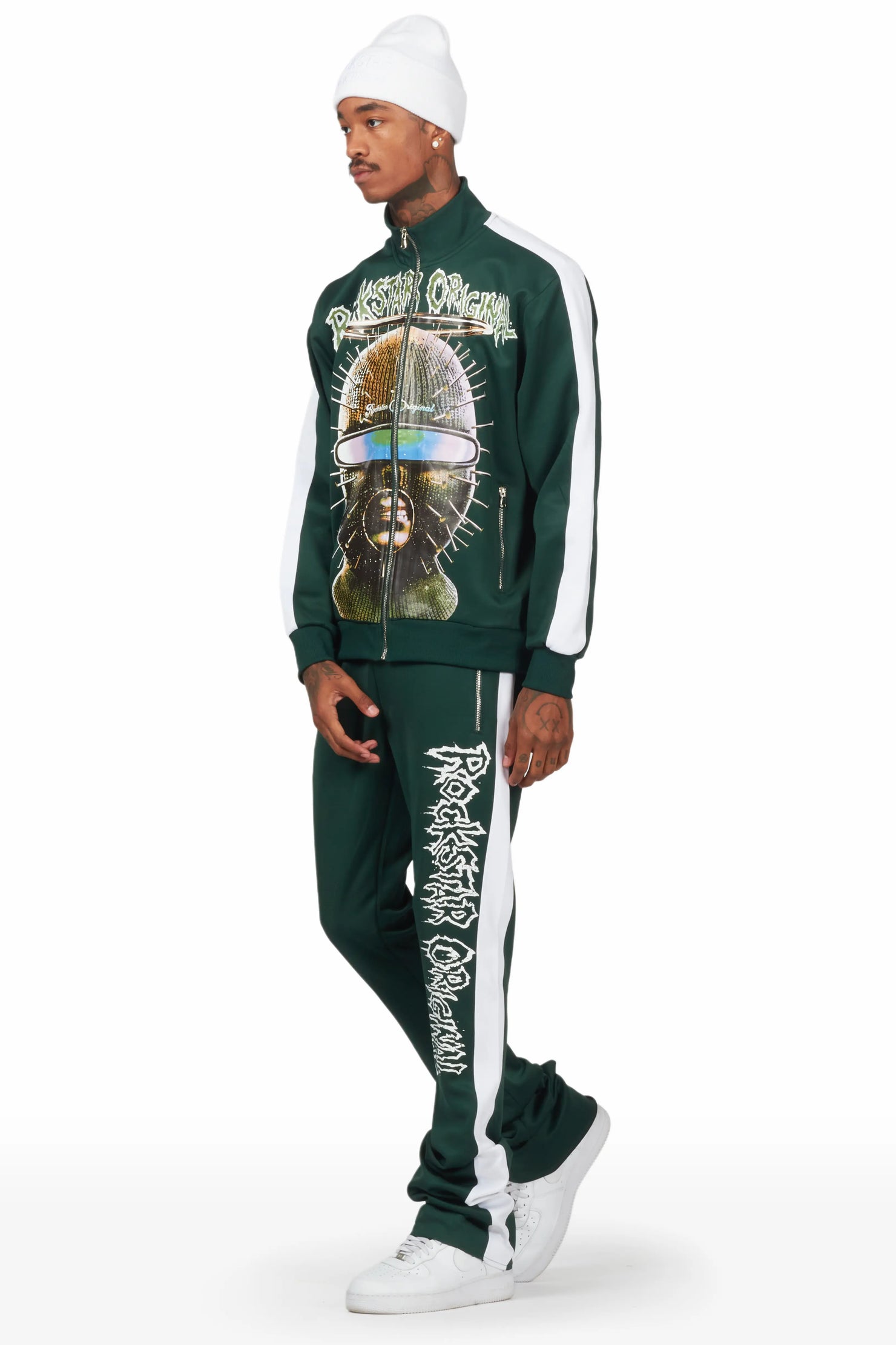 Spacebaby Green Tricot Stacked Track Set