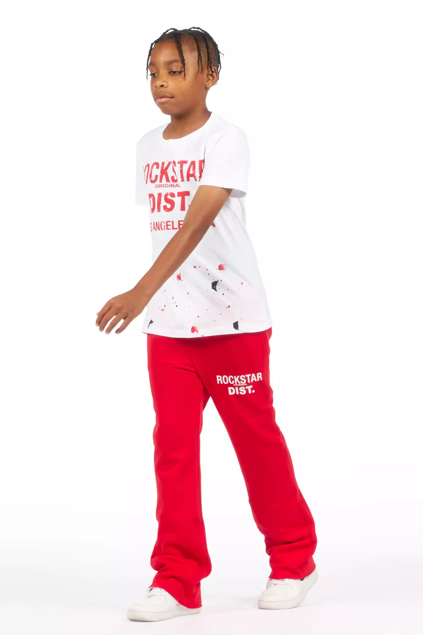 Boys Alpine Red Stacked Trackpant