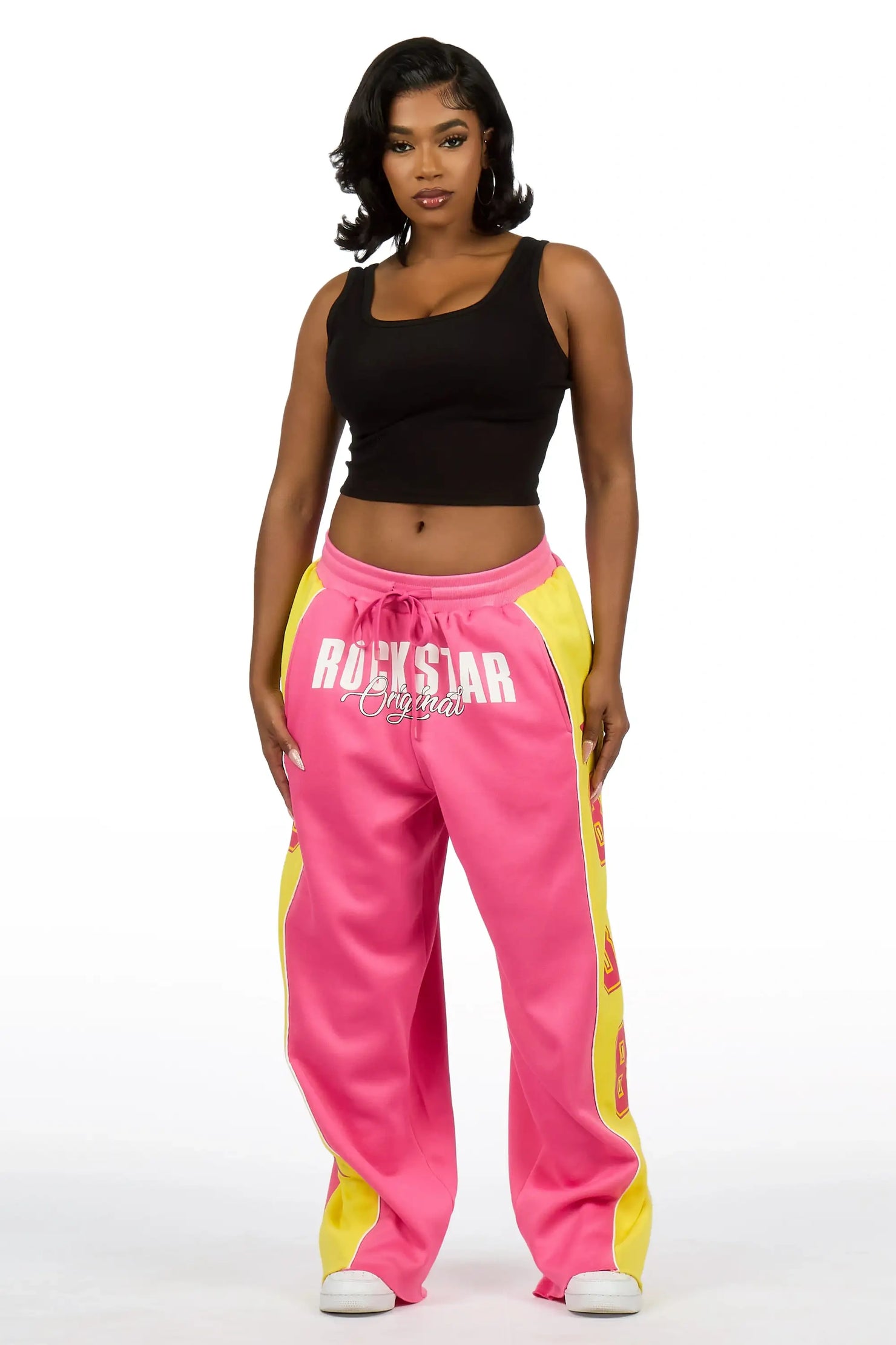 Airelle Pink/Yellow Baggy Track Pant