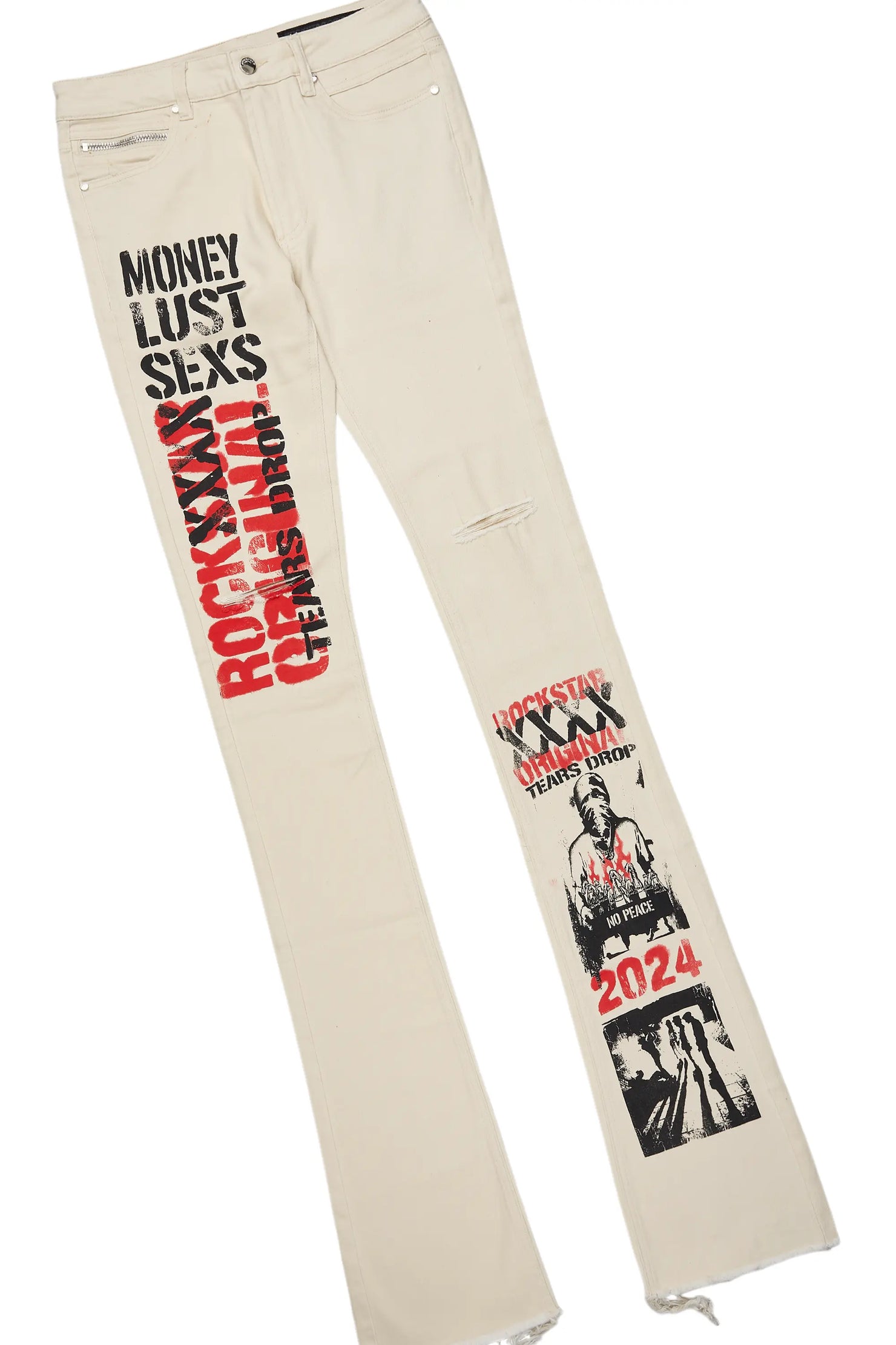 Omer Beige Hoodie & Josiah Stacked Flare Jean Bundle